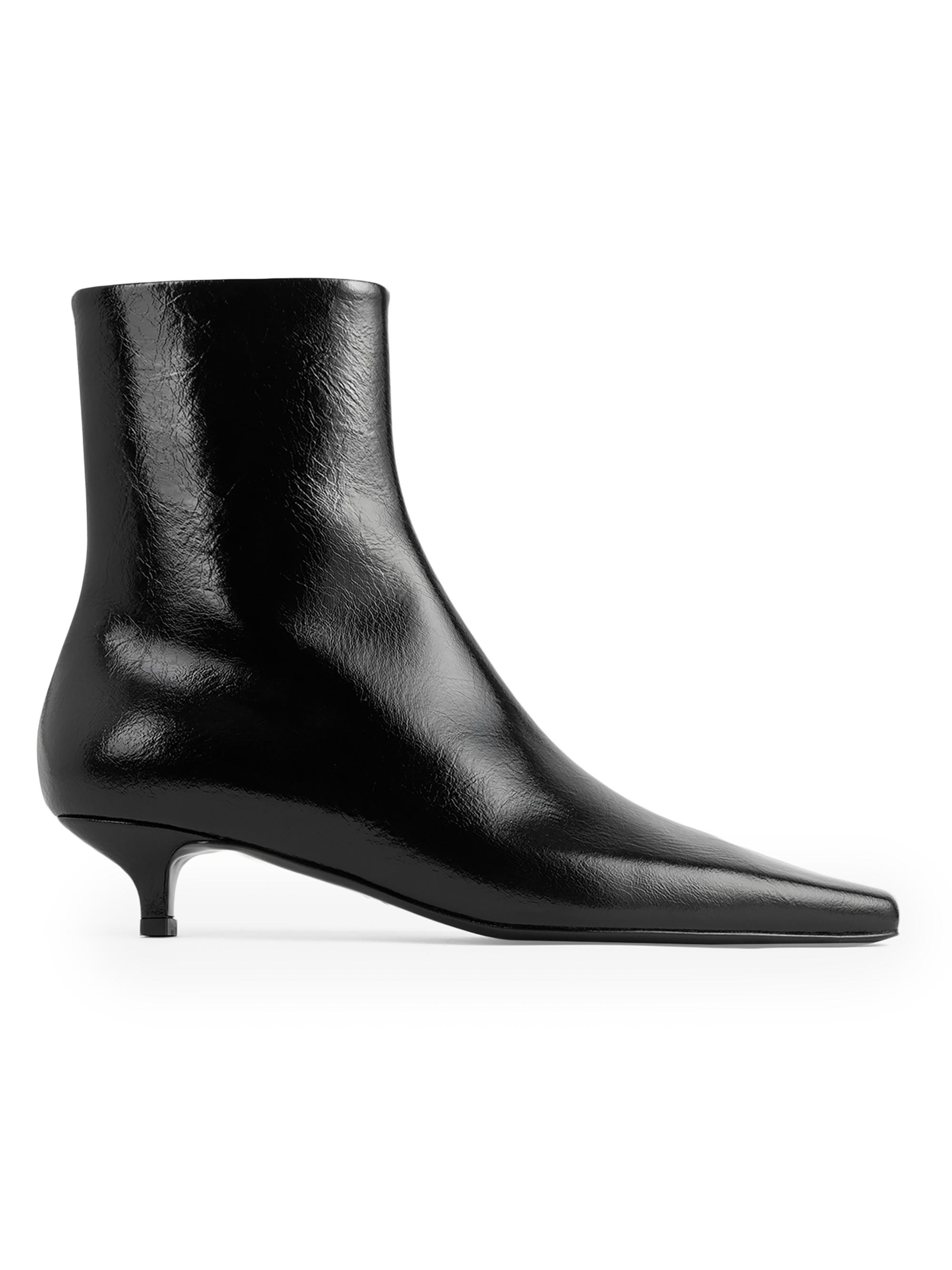 Toteme Slim Glossy Leather Ankle Boots | Saks Fifth Avenue