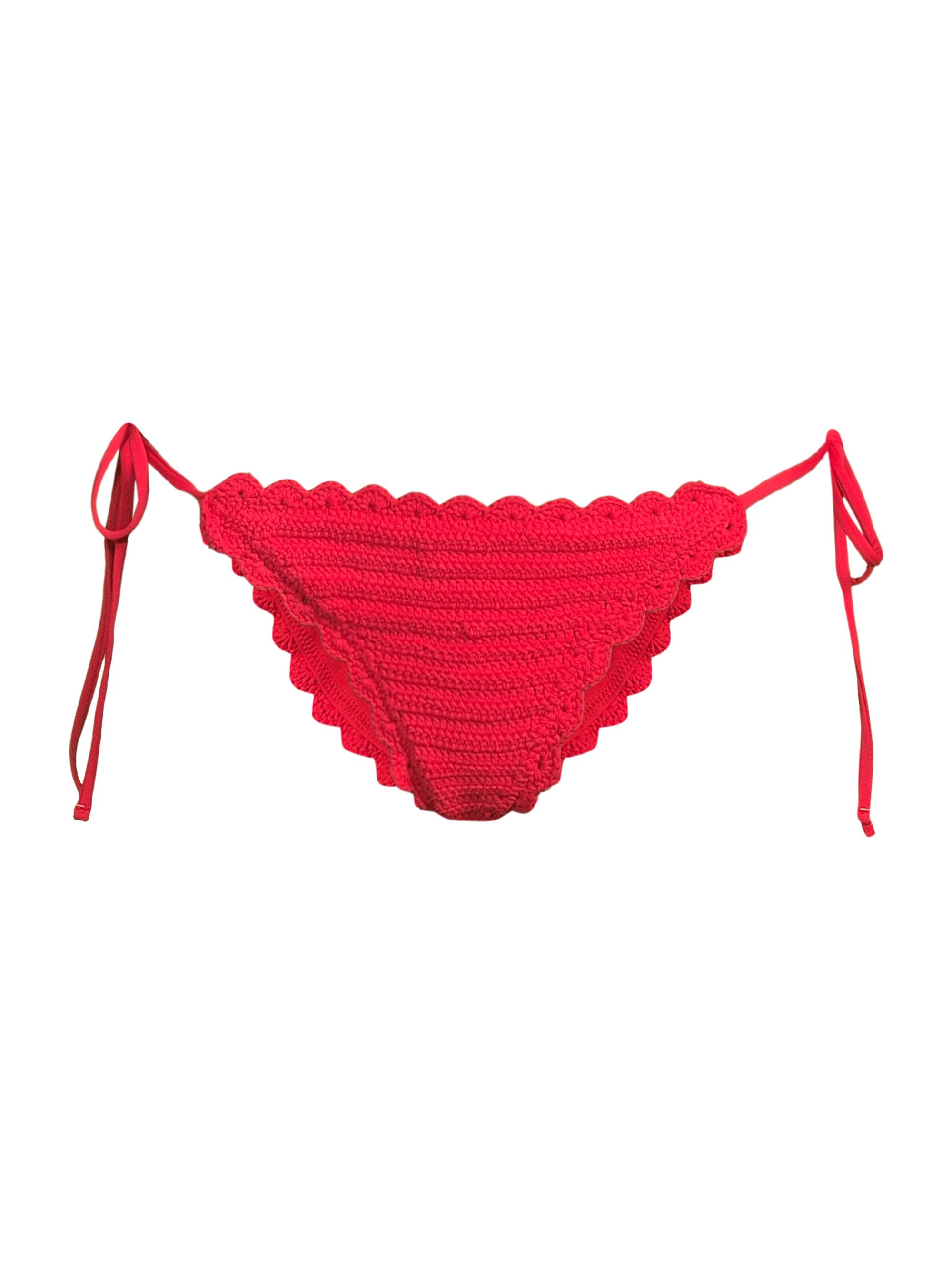Beach Riot Women's Crochet Soleil Swim Bottom - Ruby Crochet