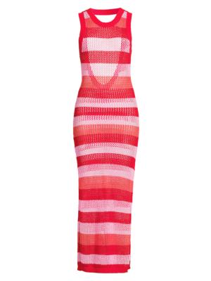 Beach Riot Women's Holly Rose Swim Dress - Ruby Stripe Crochet