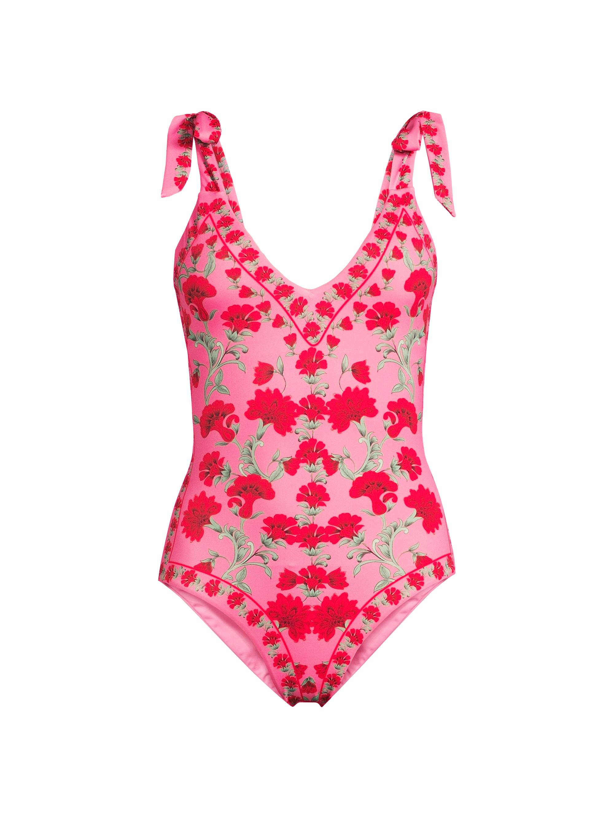 Beach Riot Women's Akira Tie-Strap One-Piece Swimsuit - Redwood Floral
