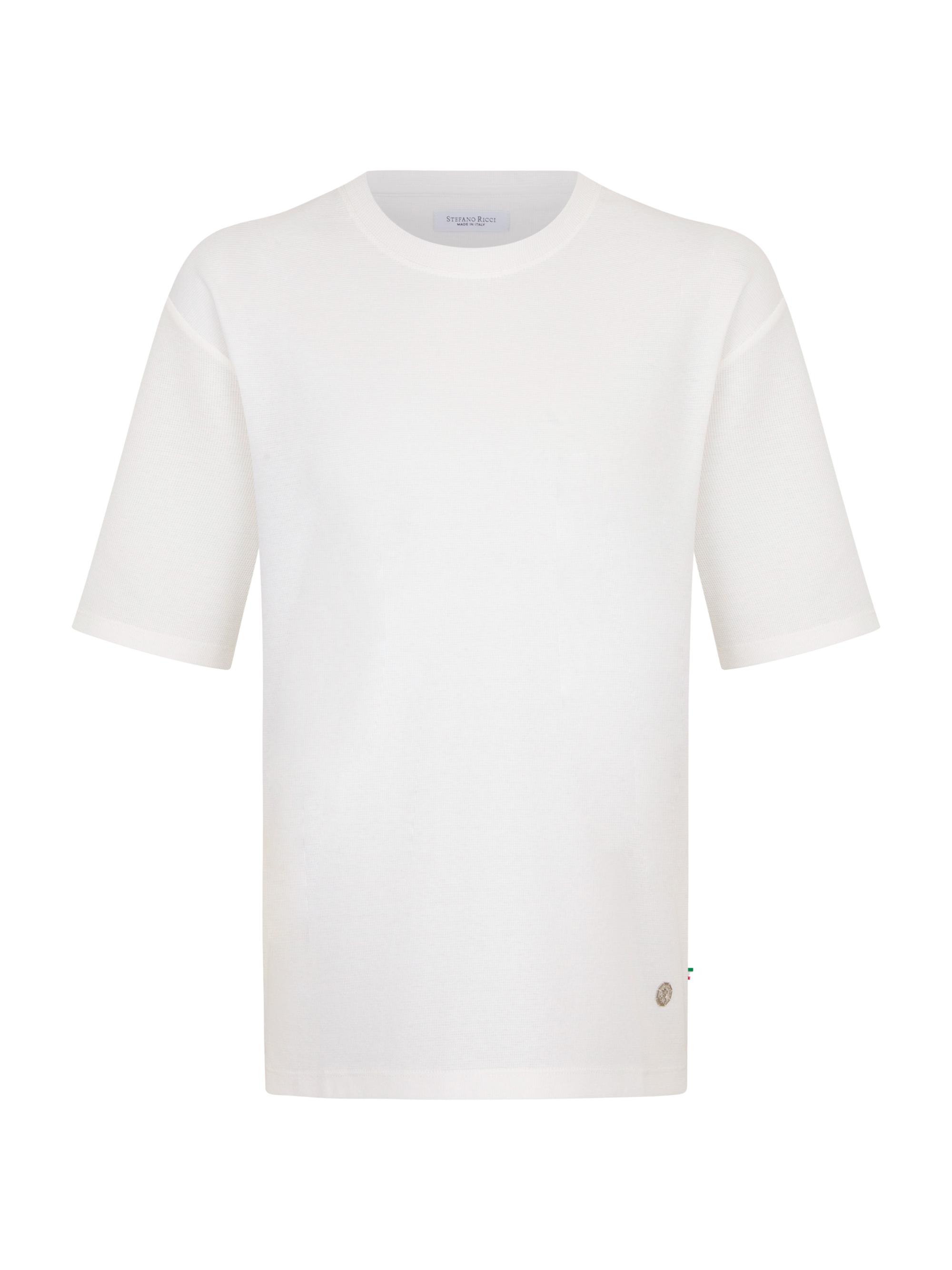 Stefano Ricci Men's Cotton and Silk Blend T-Shirt - White