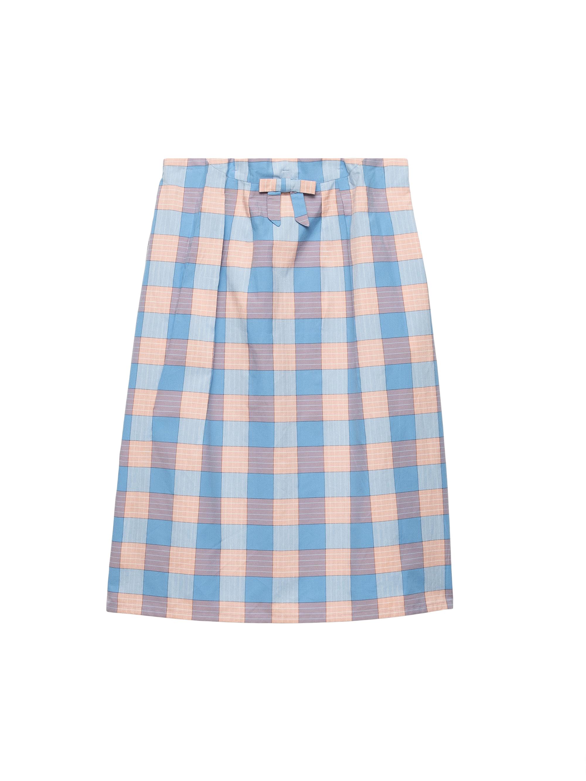 Prada Women's Checked Poplin Midi Skirt - Pink