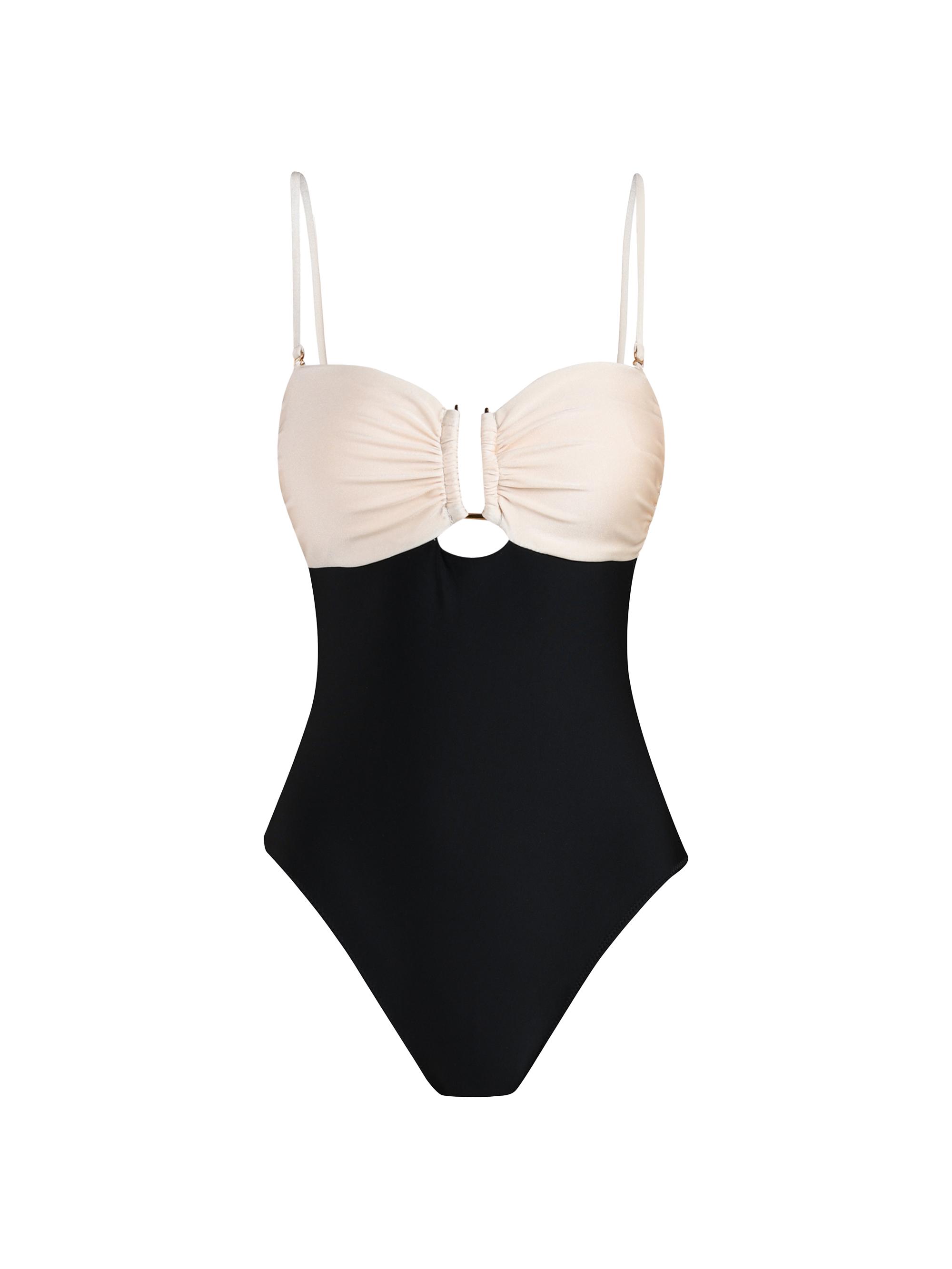 L'AGENCE Women's Colorblock Chic Emilia One-Piece Swimsuit - Black