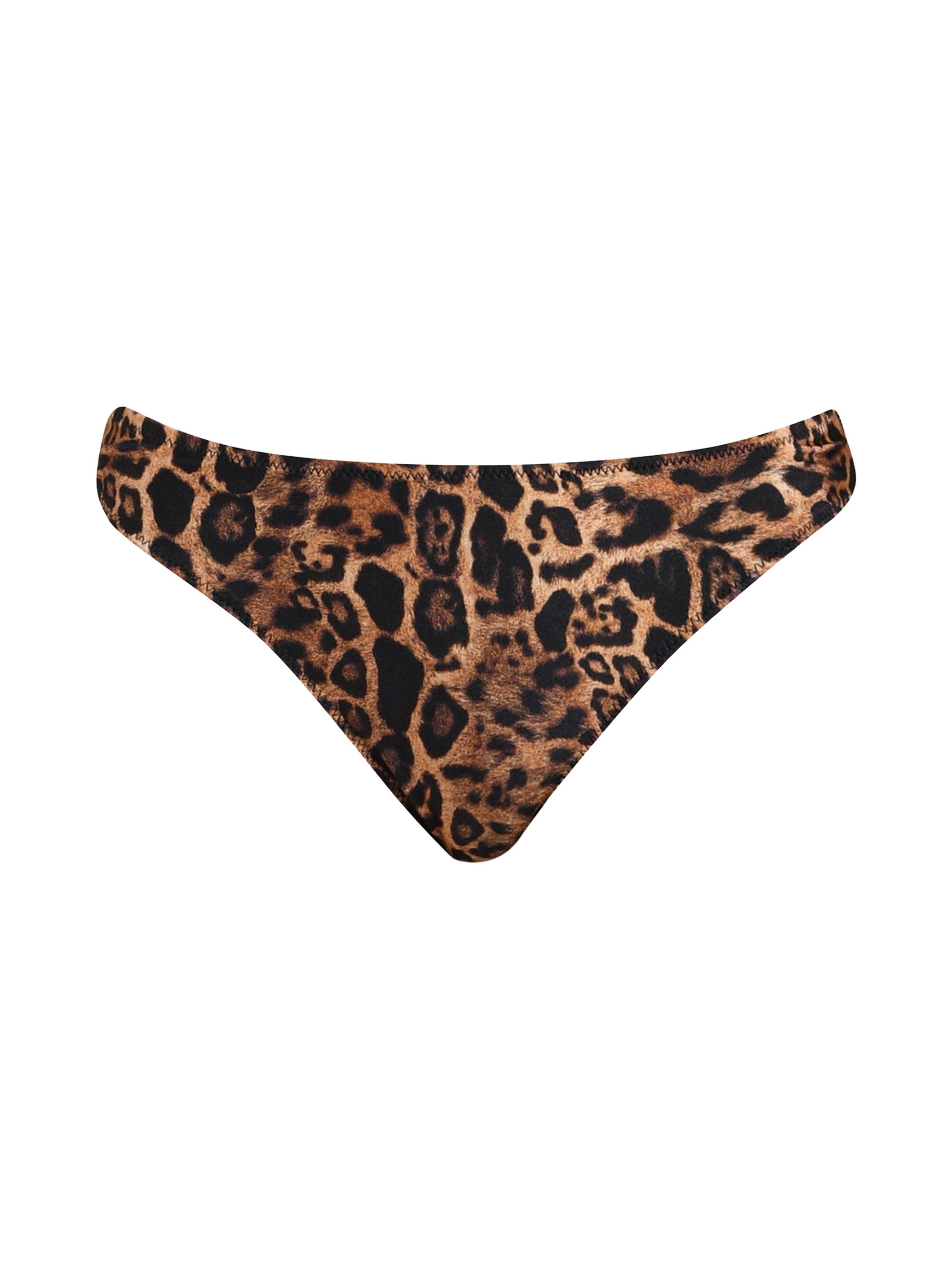 L'AGENCE Women's Patch Leopard Nicole Bikini Bottom - Natural