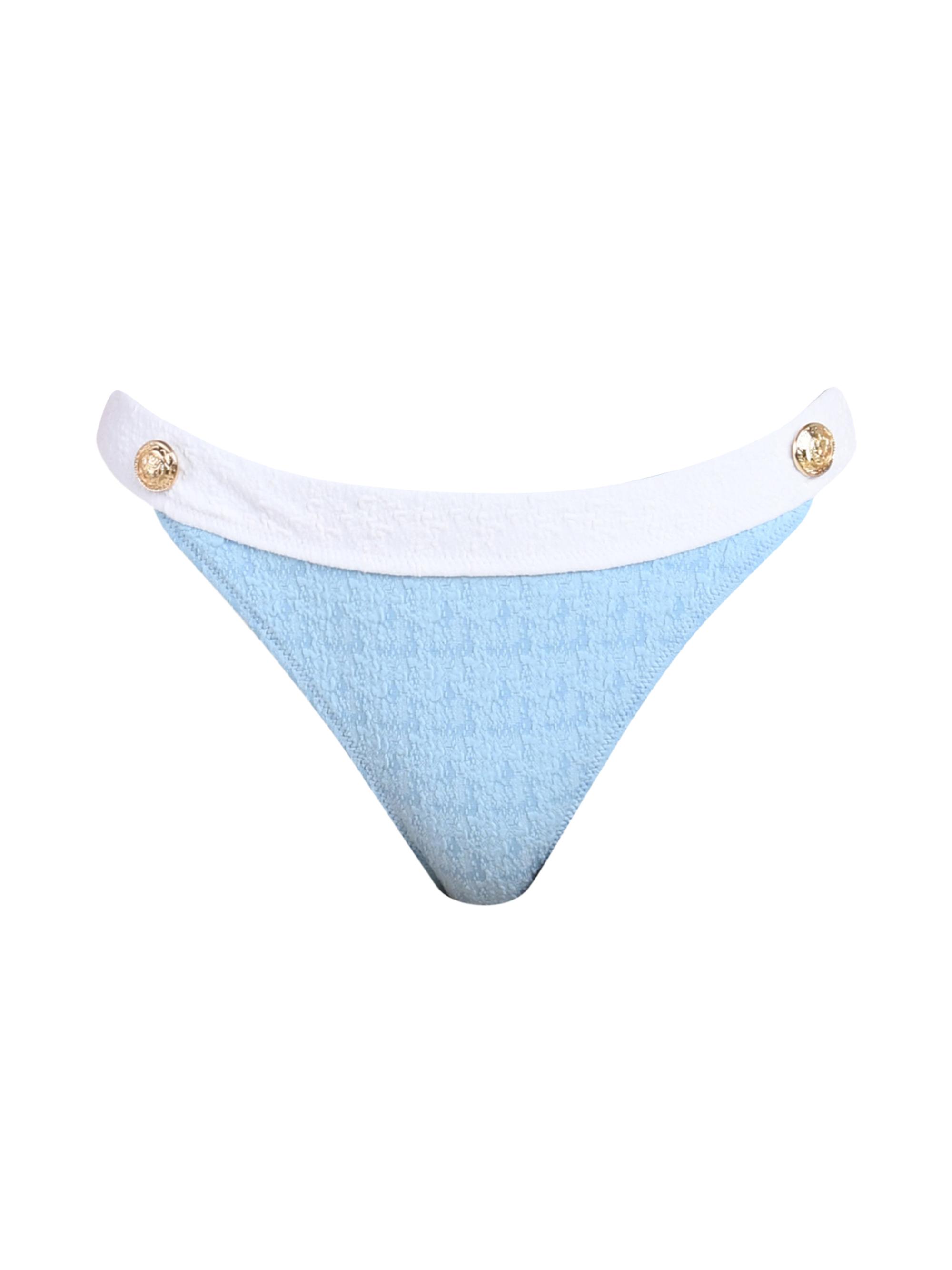 L'AGENCE Women's Textured Bikini Bottom - Powder Blue