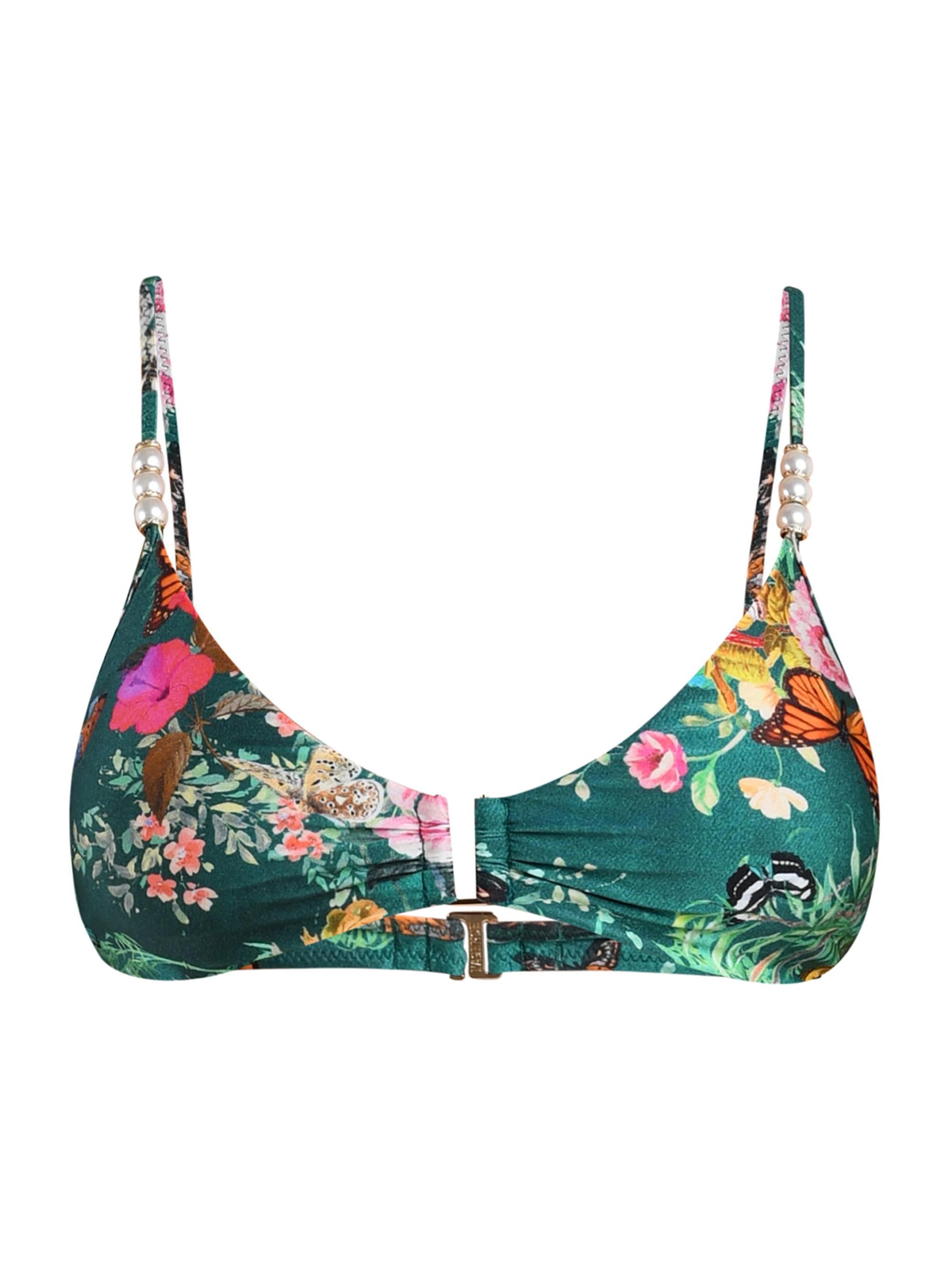 L'AGENCE Women's Charonda Butterfly Yazmin Printed Triangle Bra Top