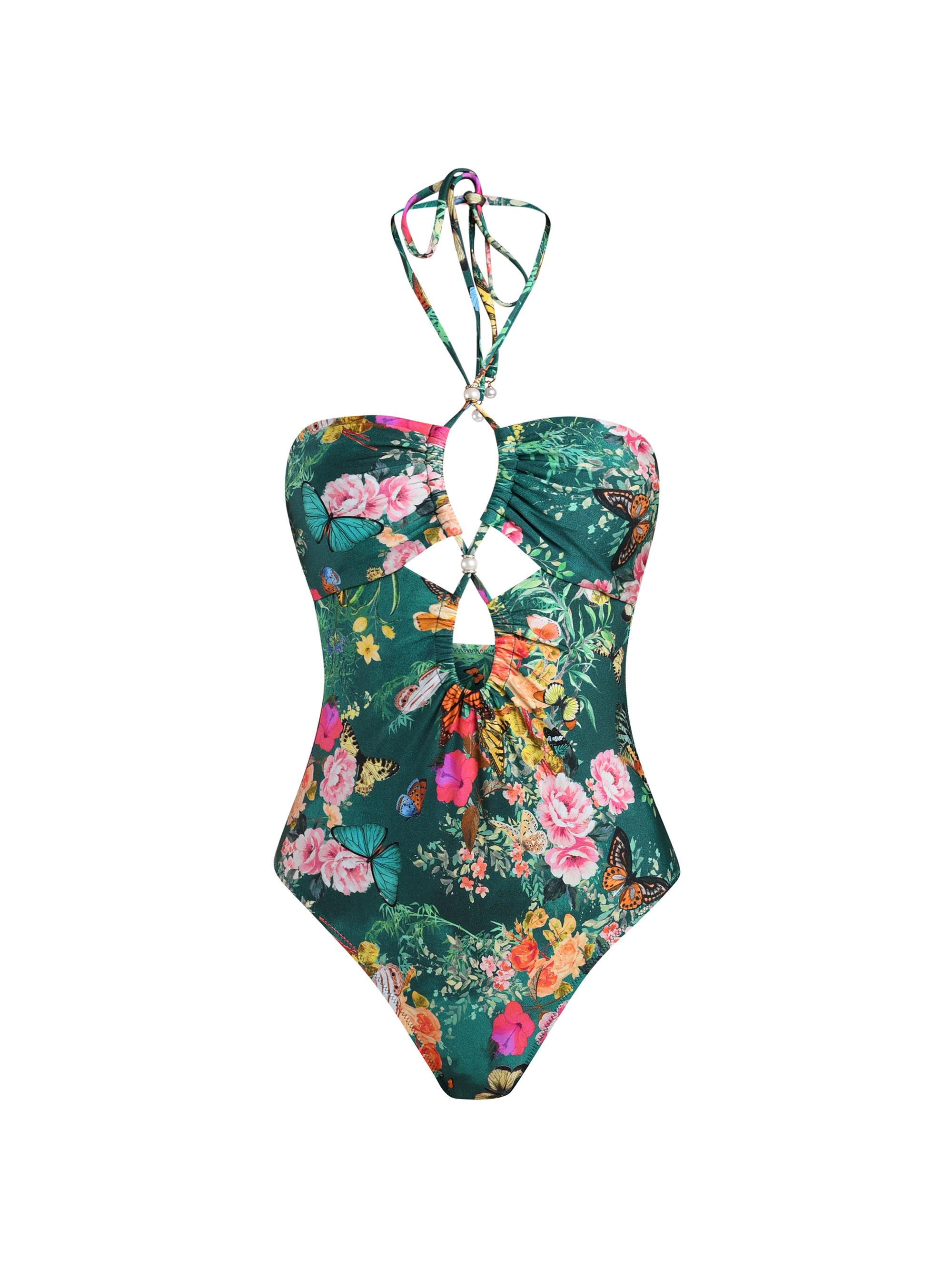 Zimmermann Junie Floral Crochet-Edge One-Piece Swimsuit | Saks