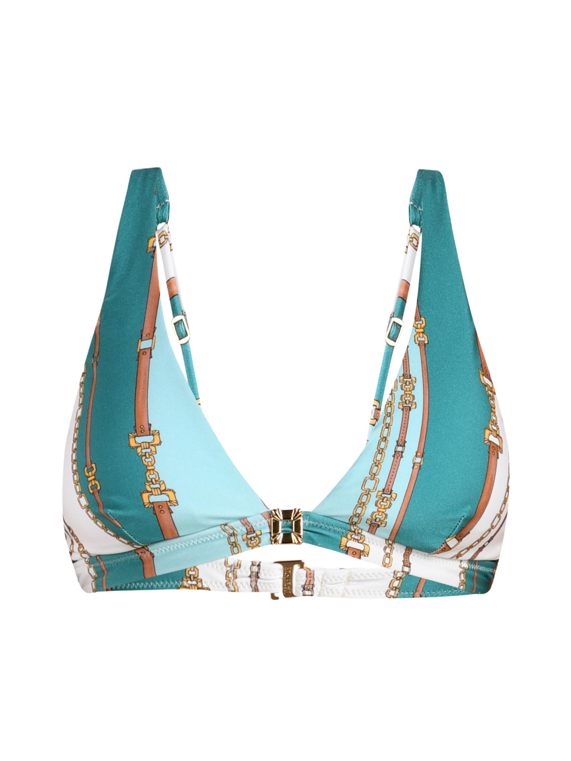 L'AGENCE Women's Belt Stripe Lexie V-Neck Bikini Top