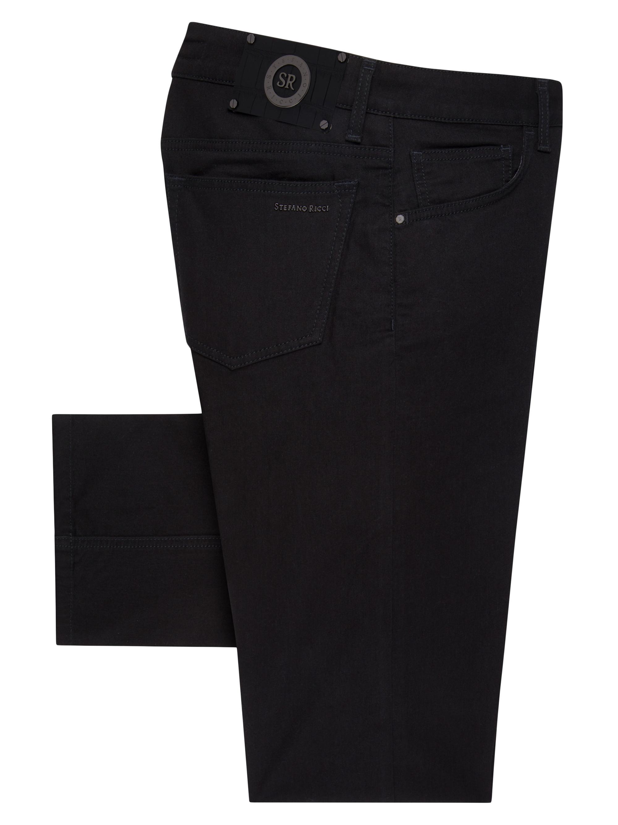Stefano Ricci Men's Cotton Blend Tapered Jeans - Black