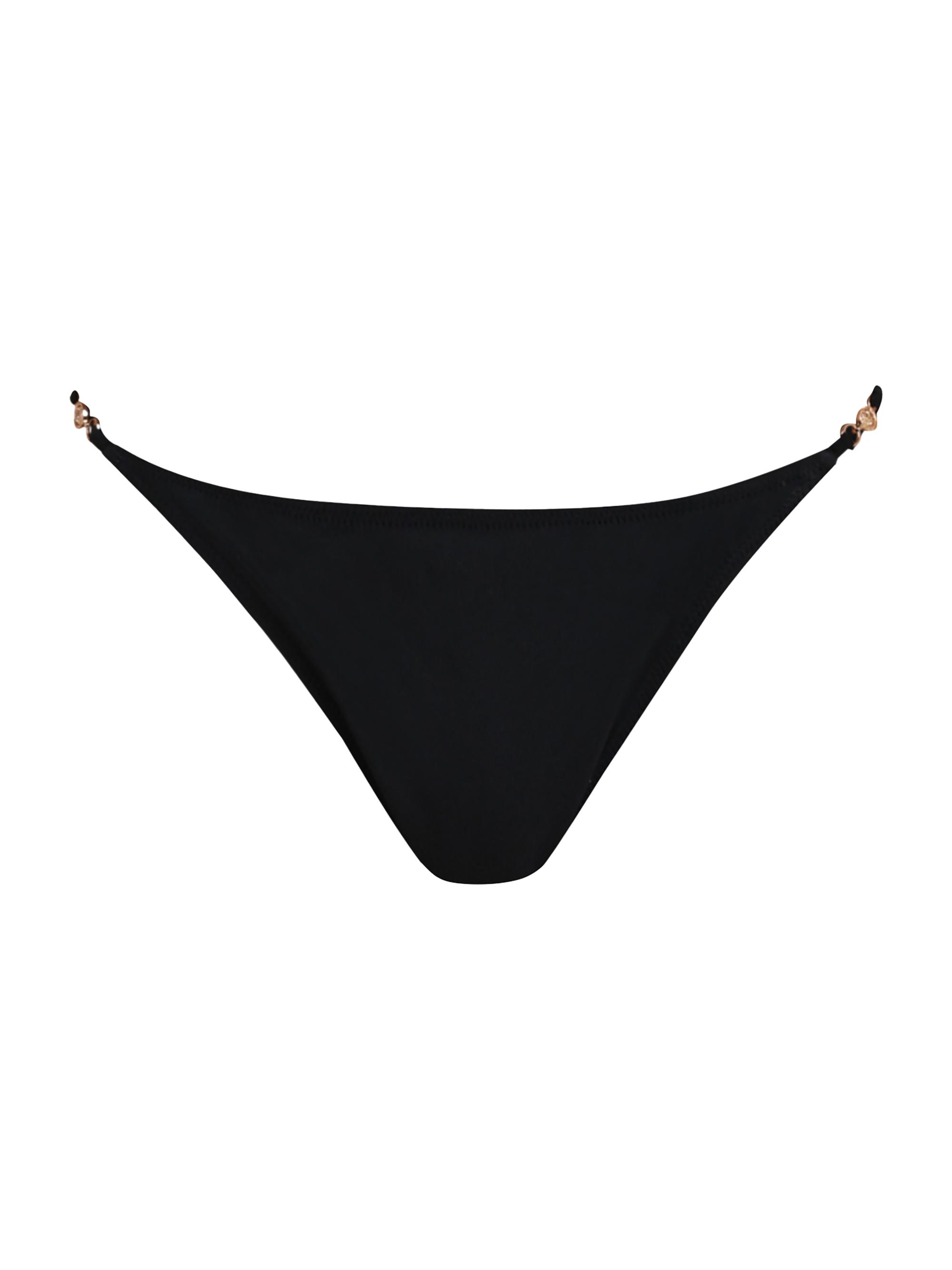 L'AGENCE Women's Solids Violet String Bikini Bottom - Black