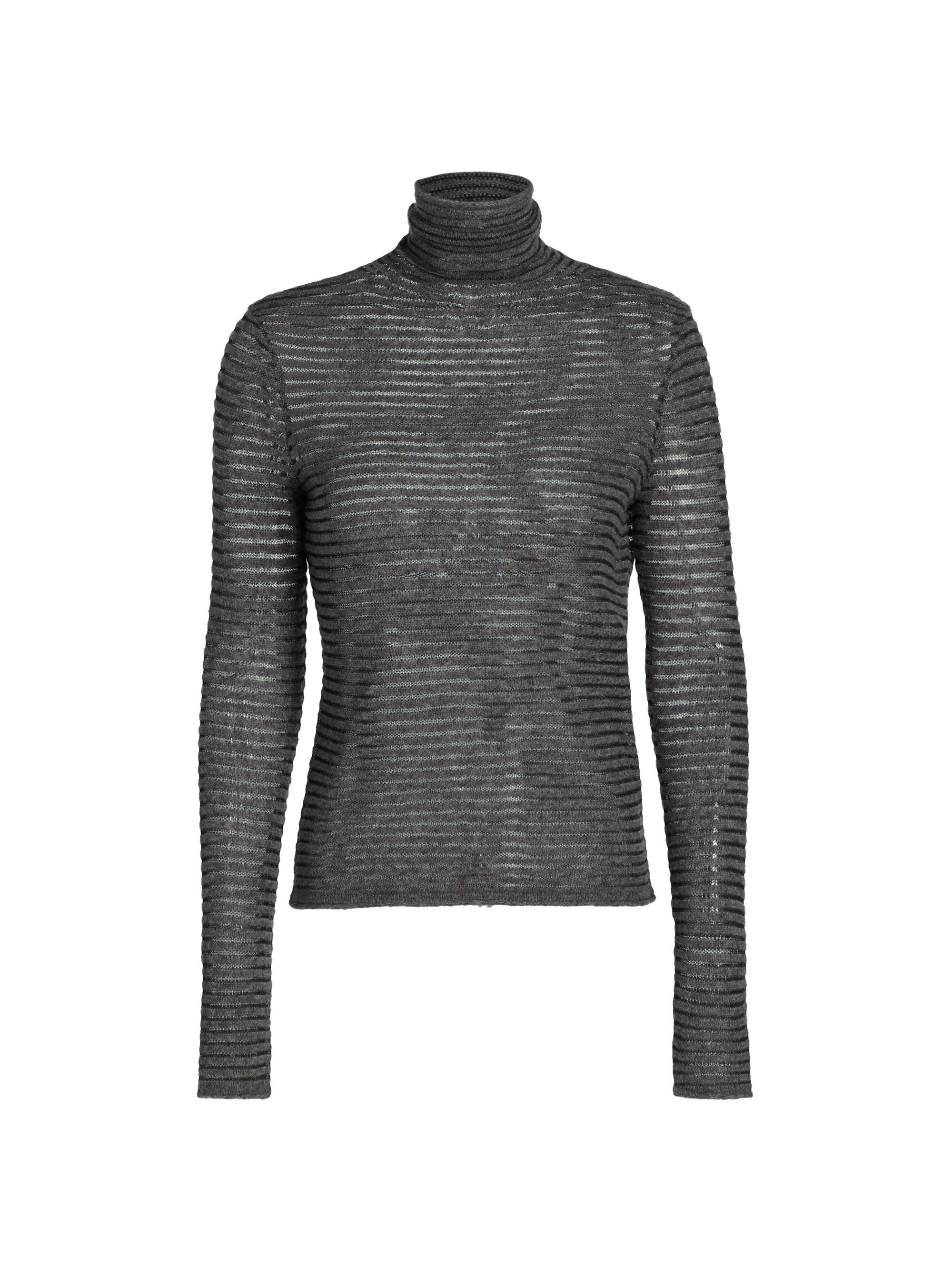 Proenza Schouler White Label Women's Hailey Funnel Neck Sweater - Grey Black