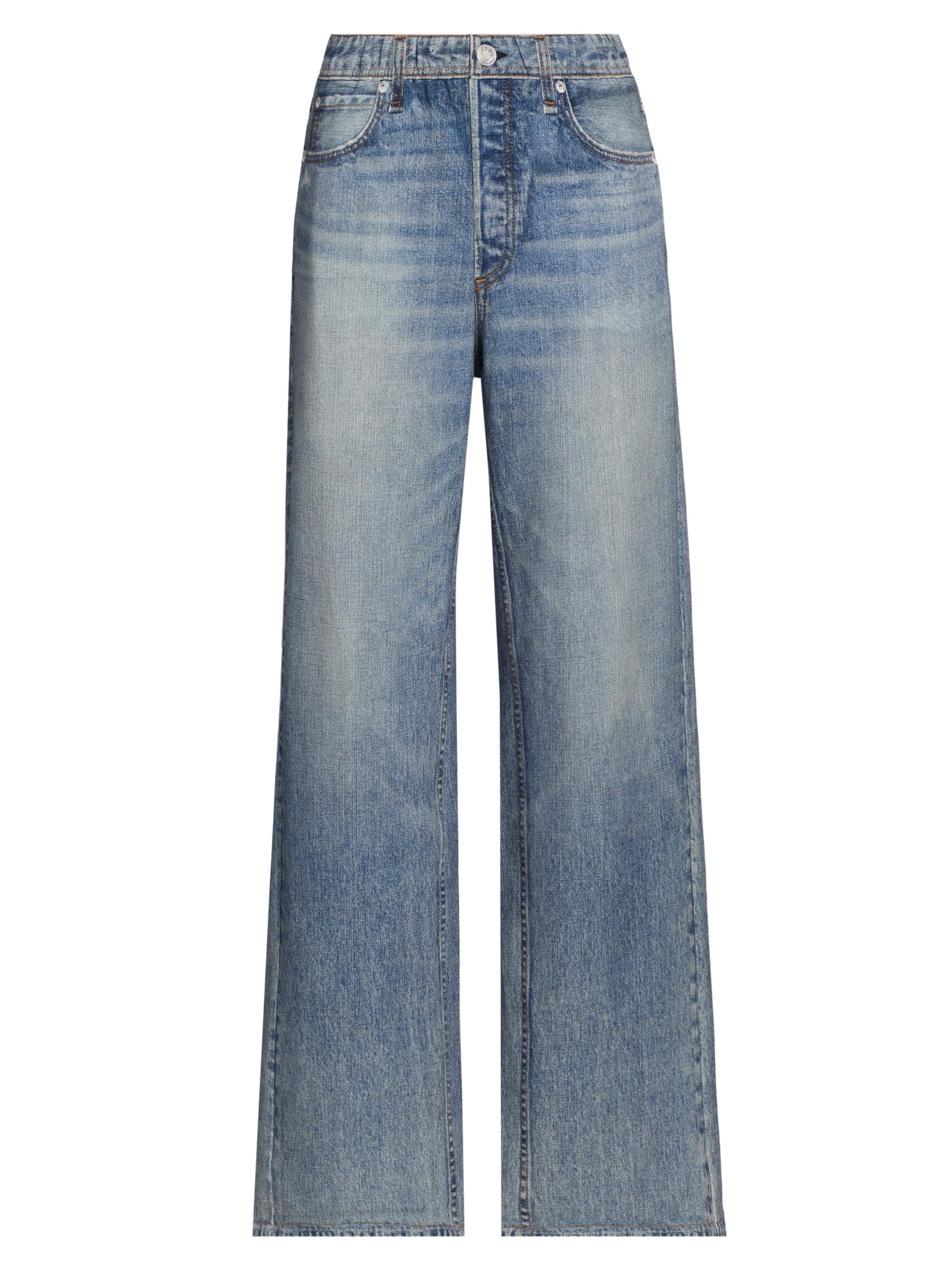 rag & bone Women's rb Miramar Terry Relaxed Wide-Leg Pants - Scarlet