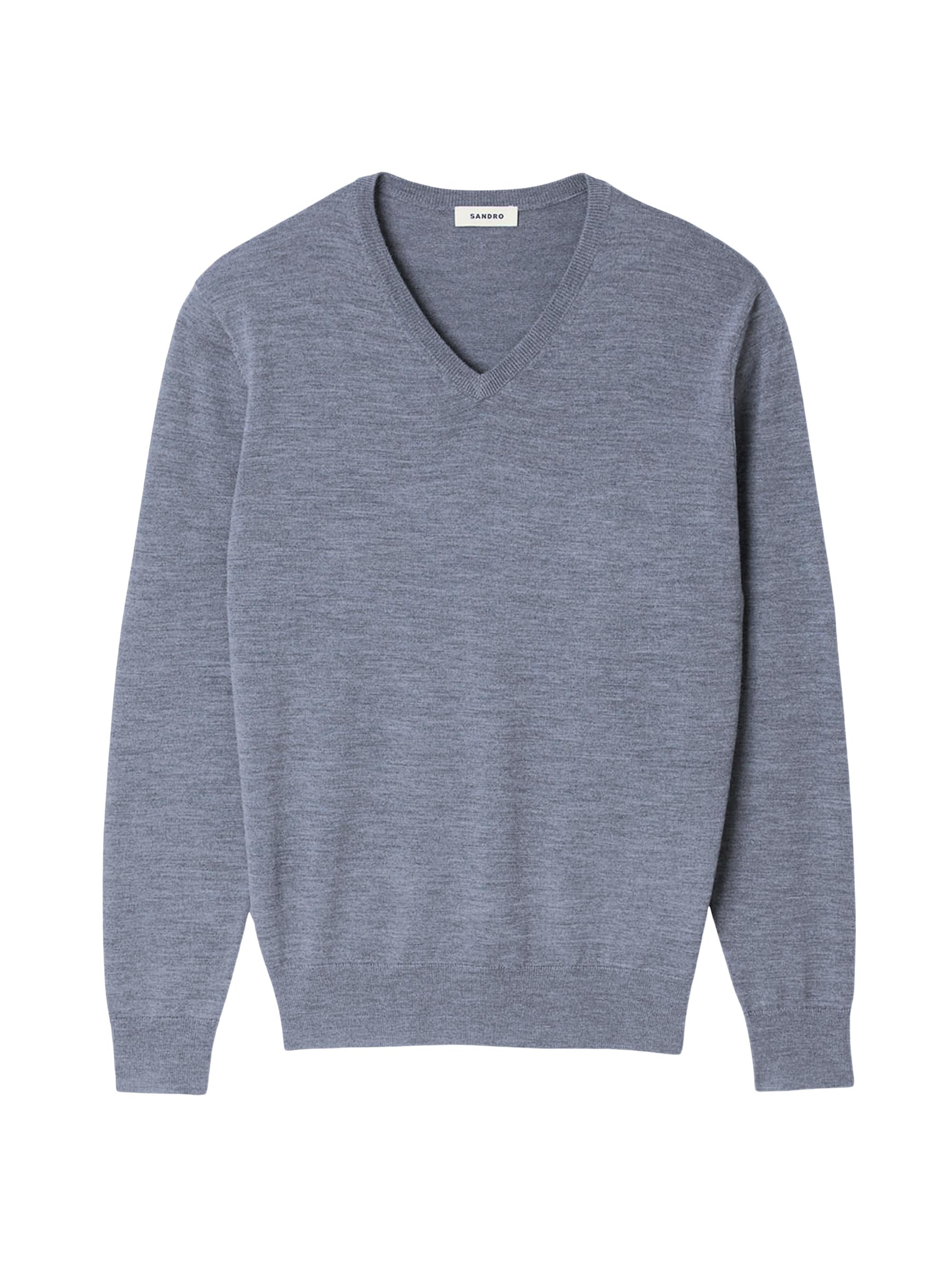 Sandro Men's Fine Wool Jumper - Light Grey