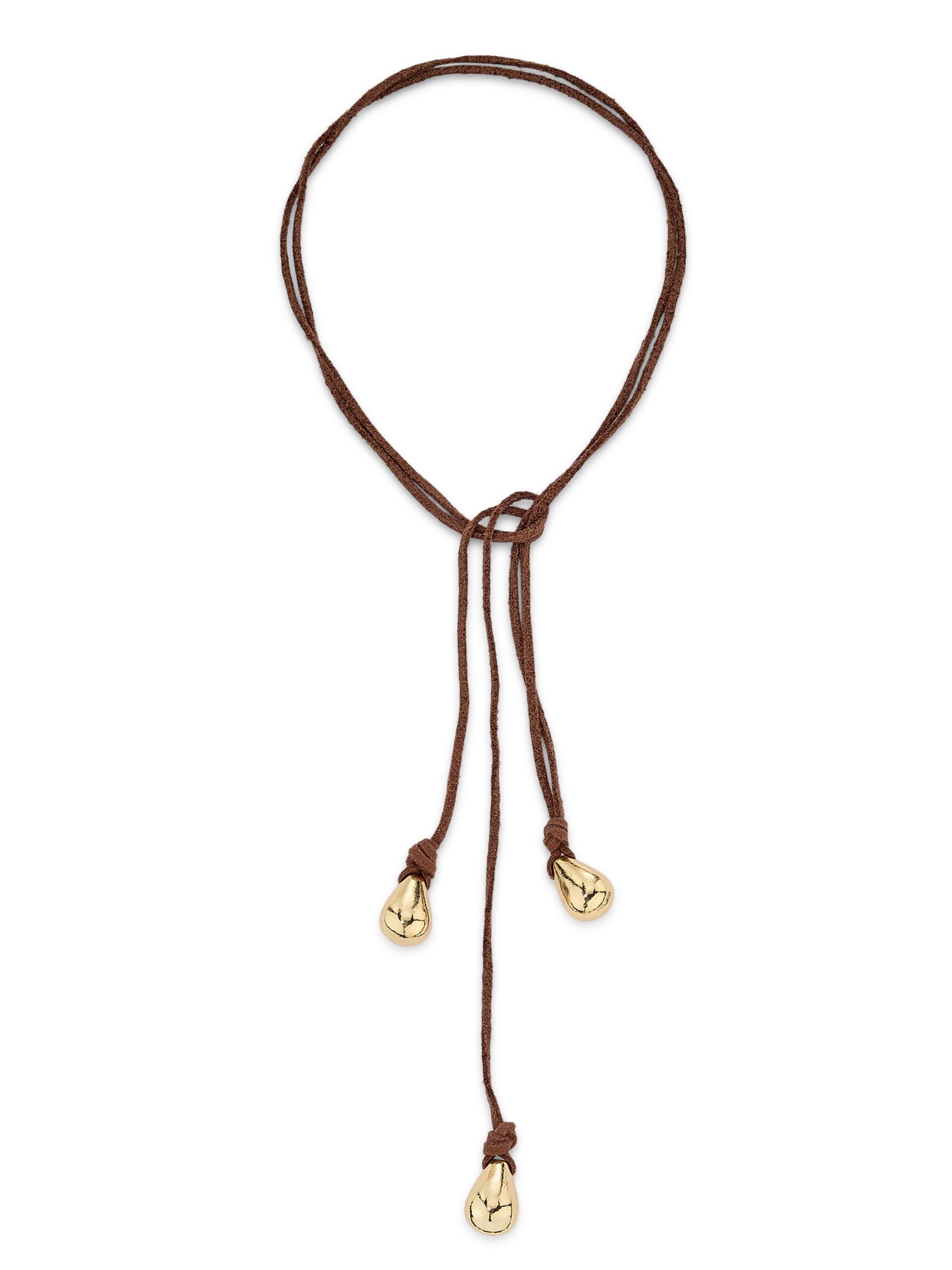 Ramy Brook Women's Yara Goldtone & Suede Lariat Necklace - Brown Gold
