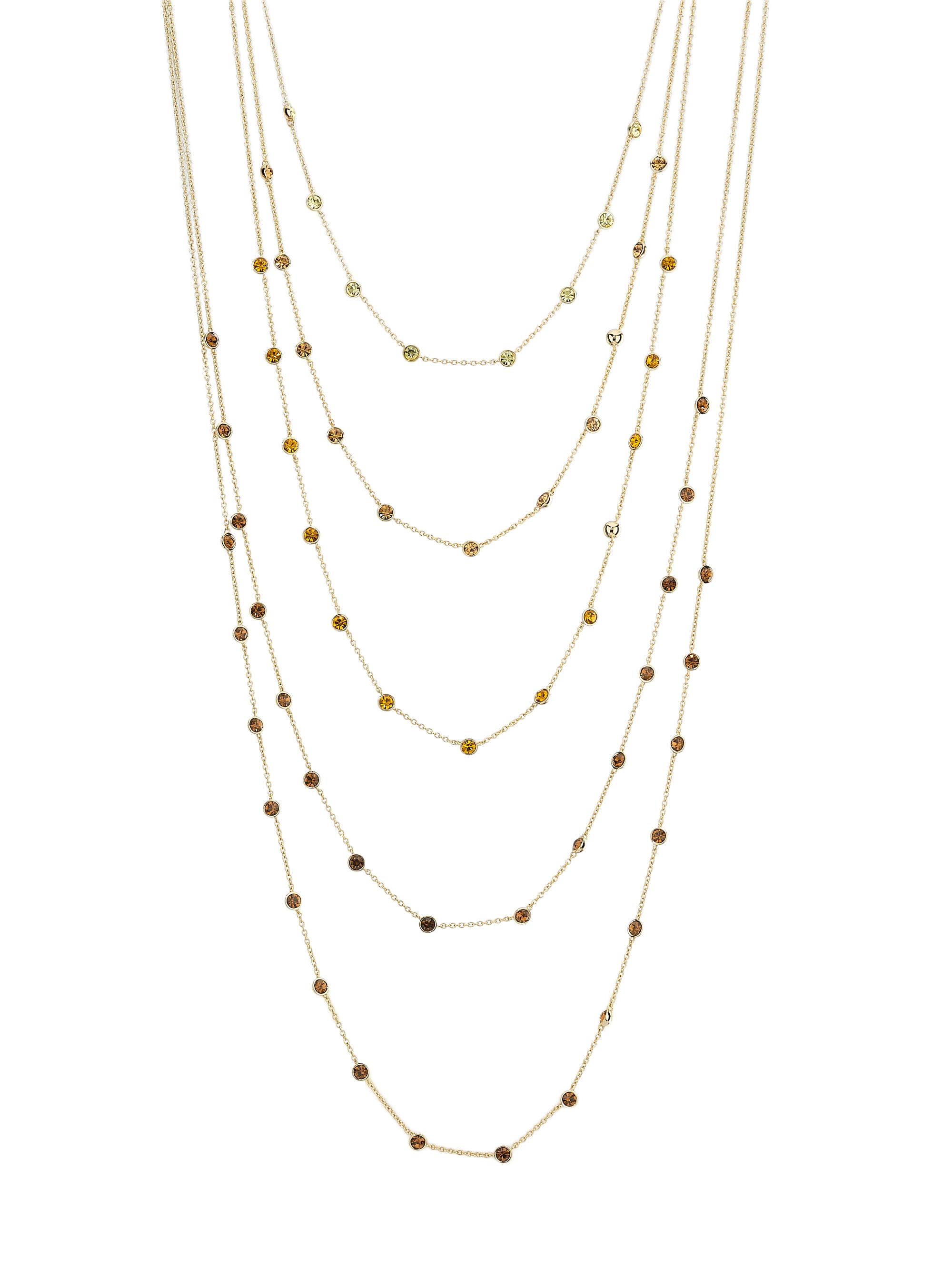 Ramy Brook Women's Sierra Goldtone & Glass Crystal Layered Station Necklace - Topaz Multi