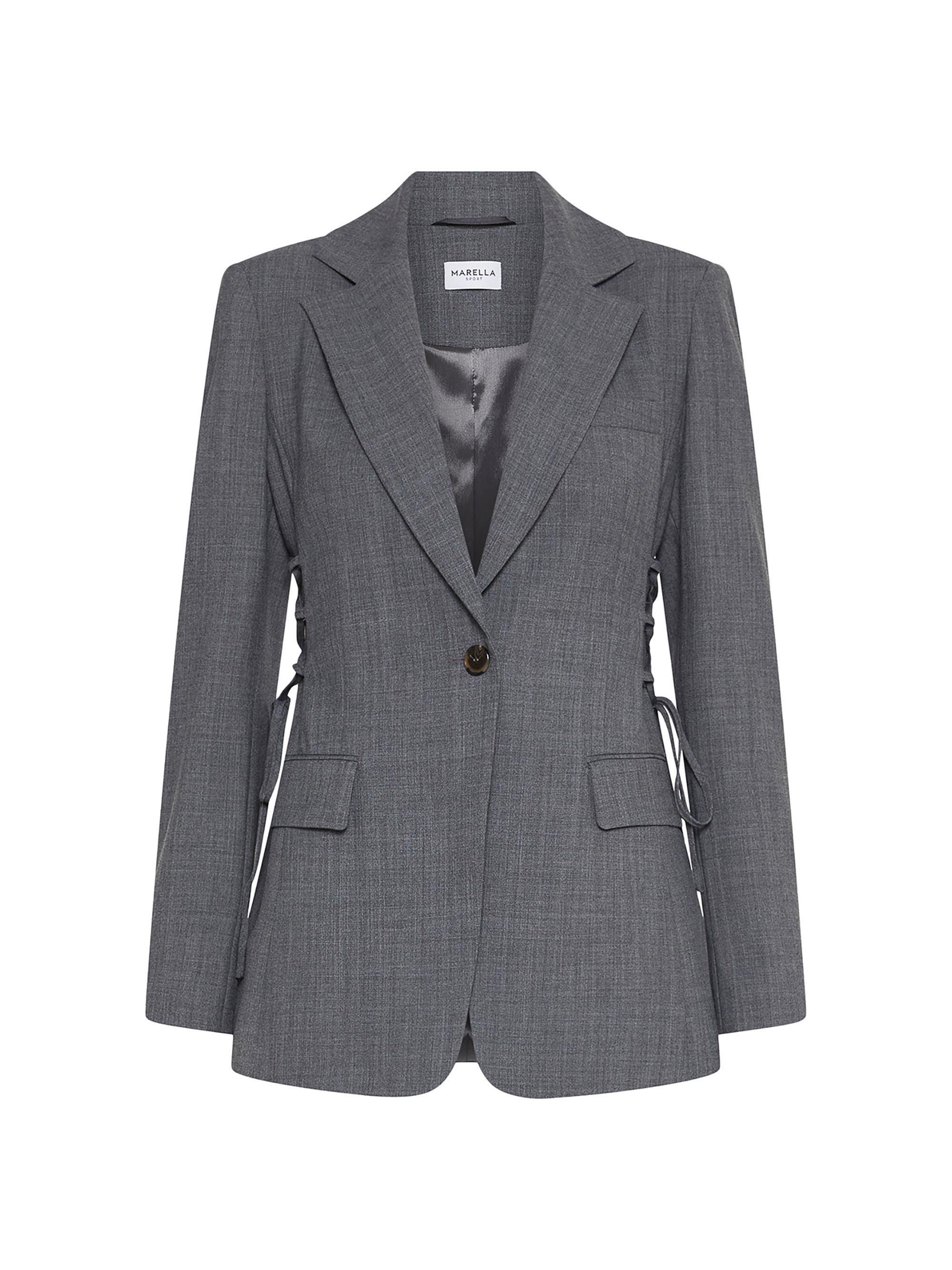 Marella Women's Straight Fit Stretch Blazer - Melange Grey