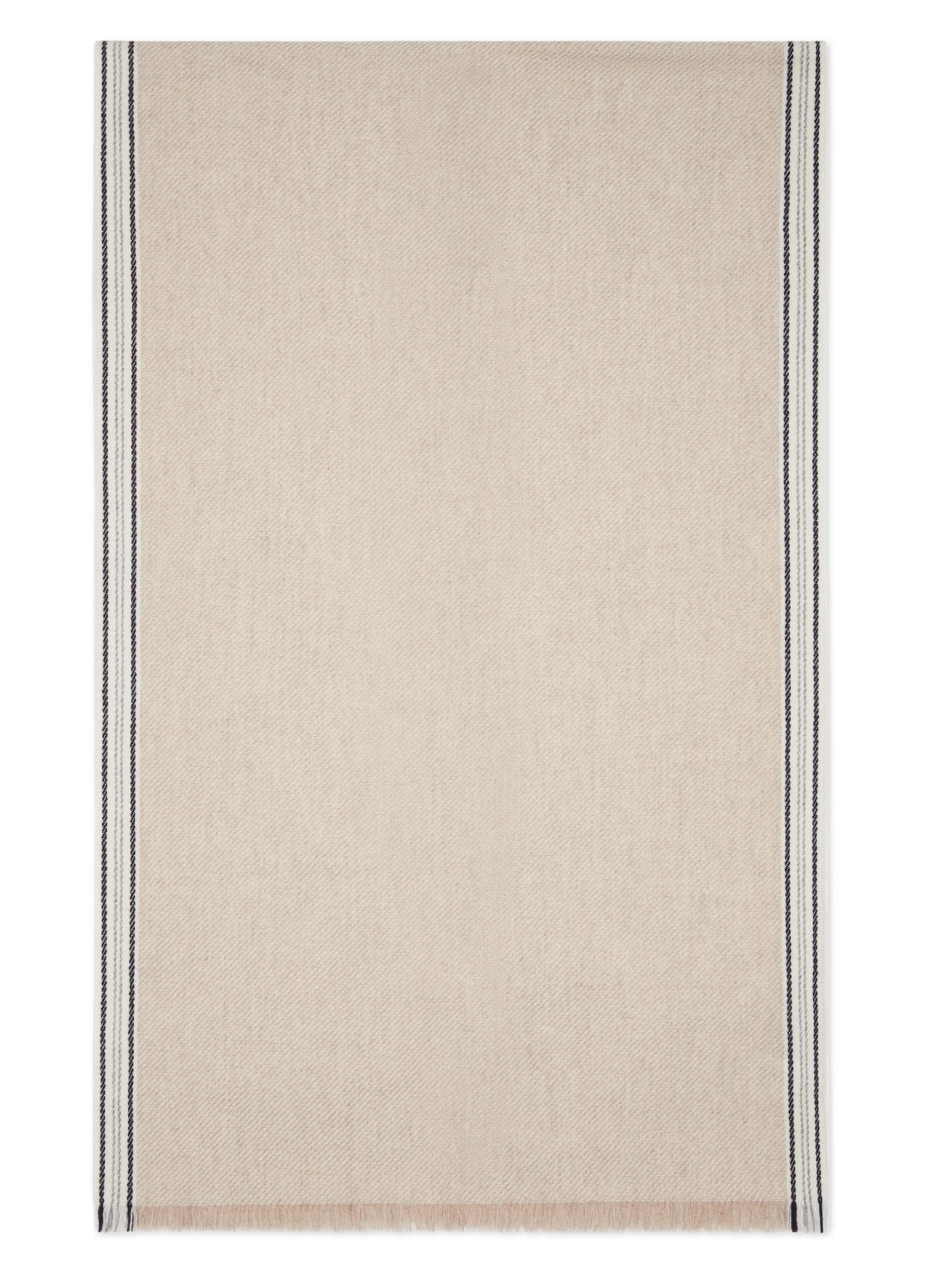 Brunello Cucinelli Men's Cashmere Scarf with Striped Edge - Panama