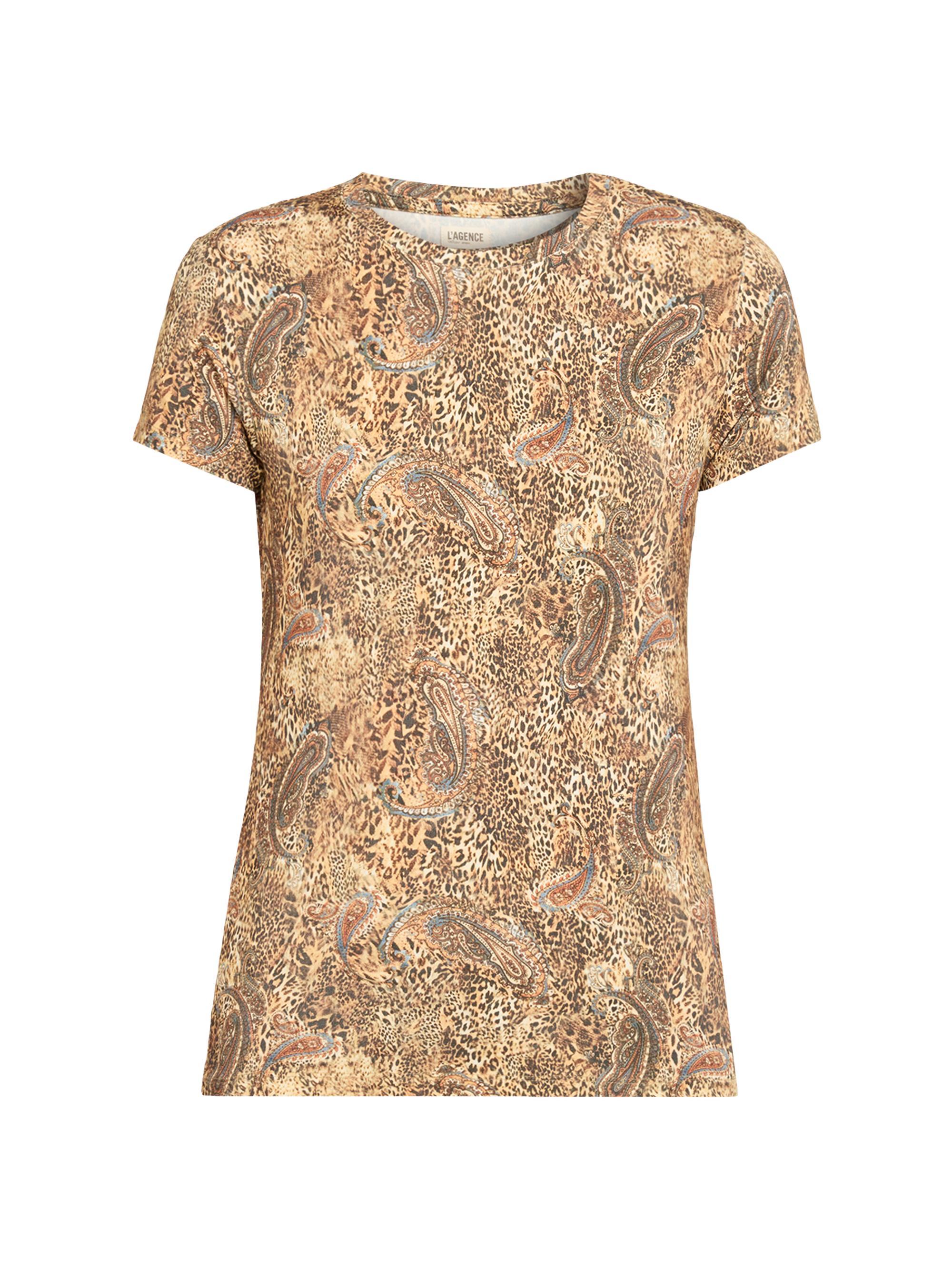 L'AGENCE Women's Ressi Valencia Leopard Print T-Shirt - Brown Blue