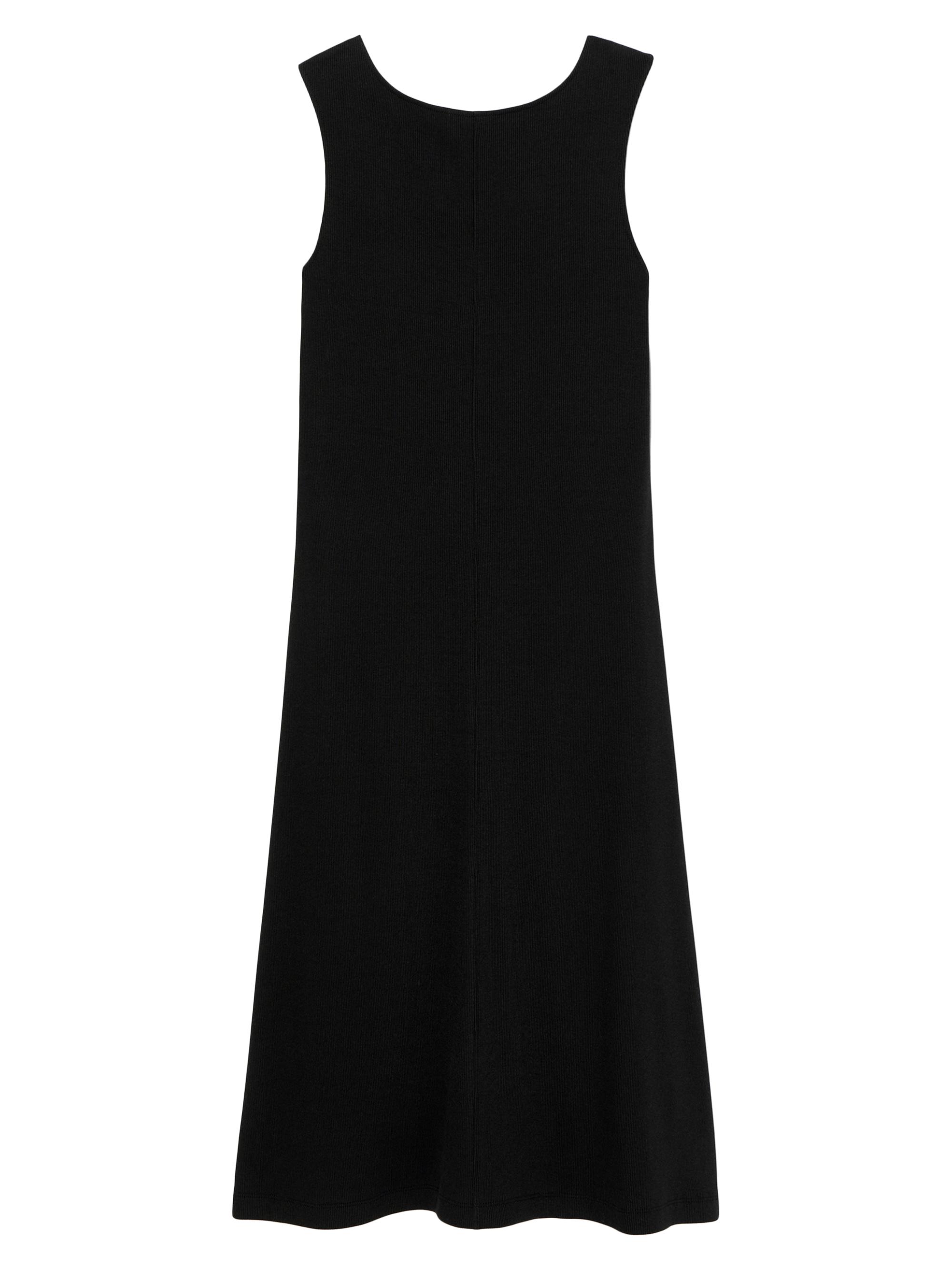 M.M.LaFleur Women's Milano Drape Dress Ribbed Pima Modal - Black