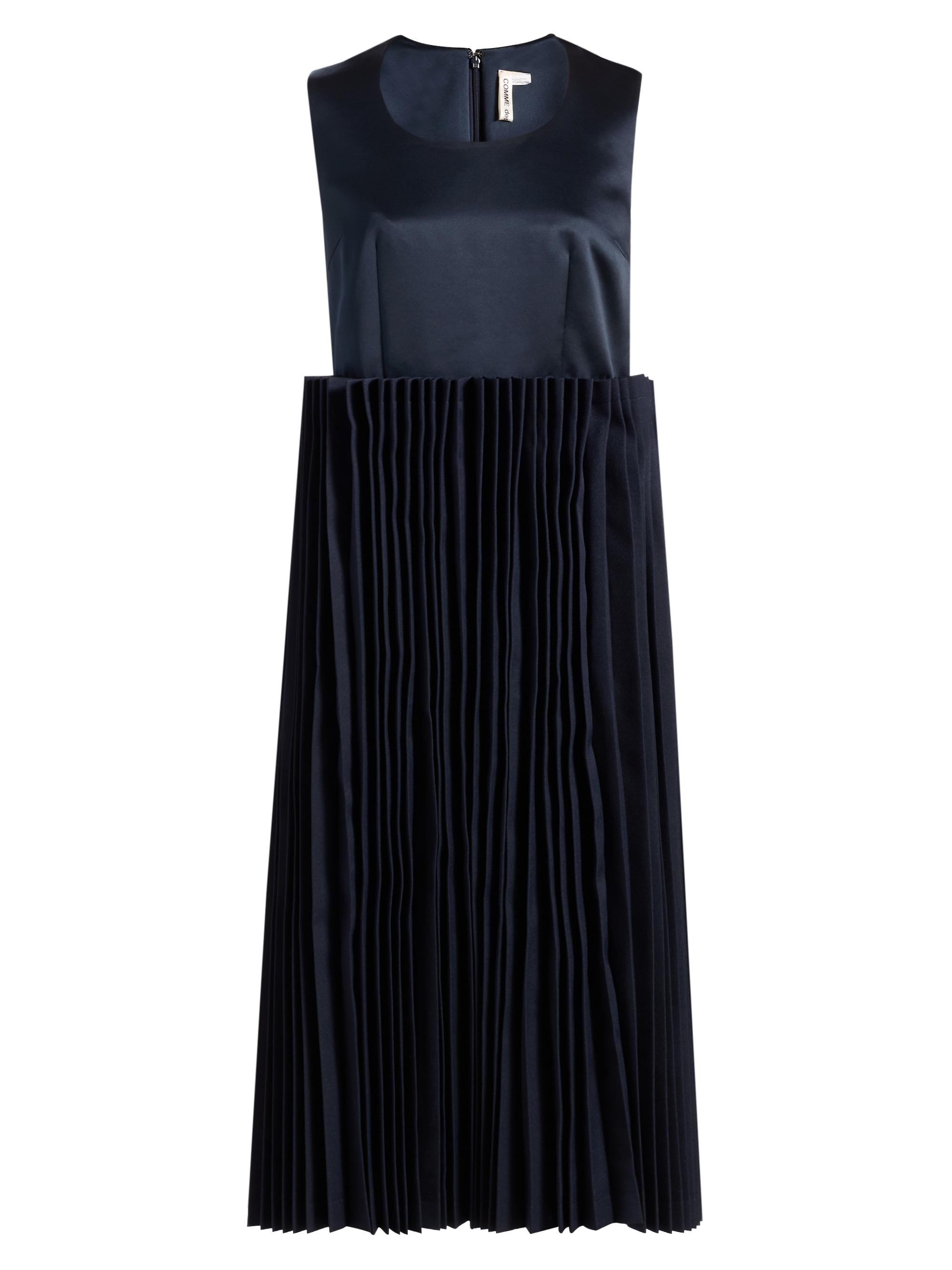 Comme des Garçons Women's Jumper Pleated Midi-Dress - Navy X Navy