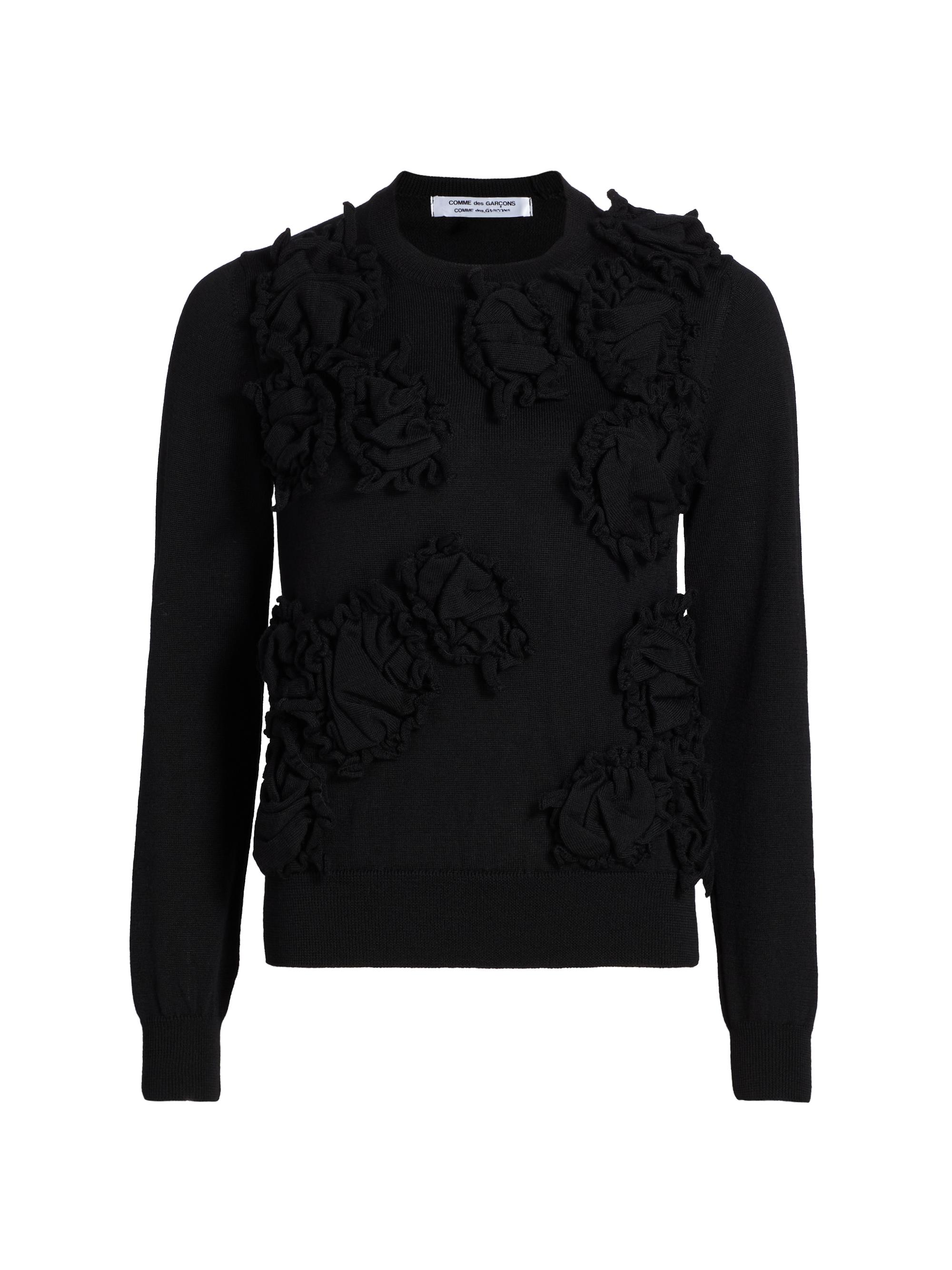 Comme des Garçons Women's Textured Wool Sweater - Black