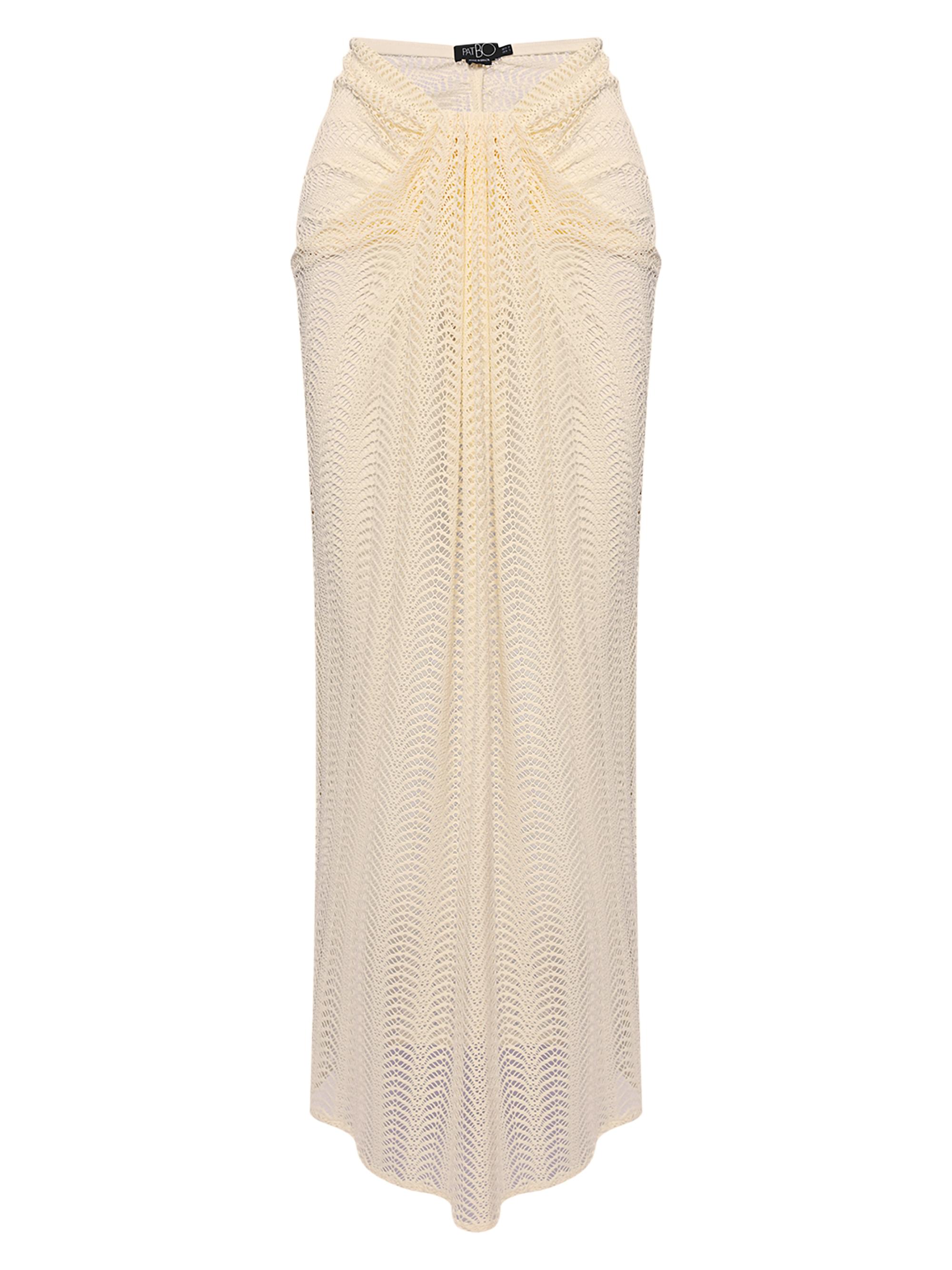 PatBO Women's Wave Mesh Maxi Skirt - Off White