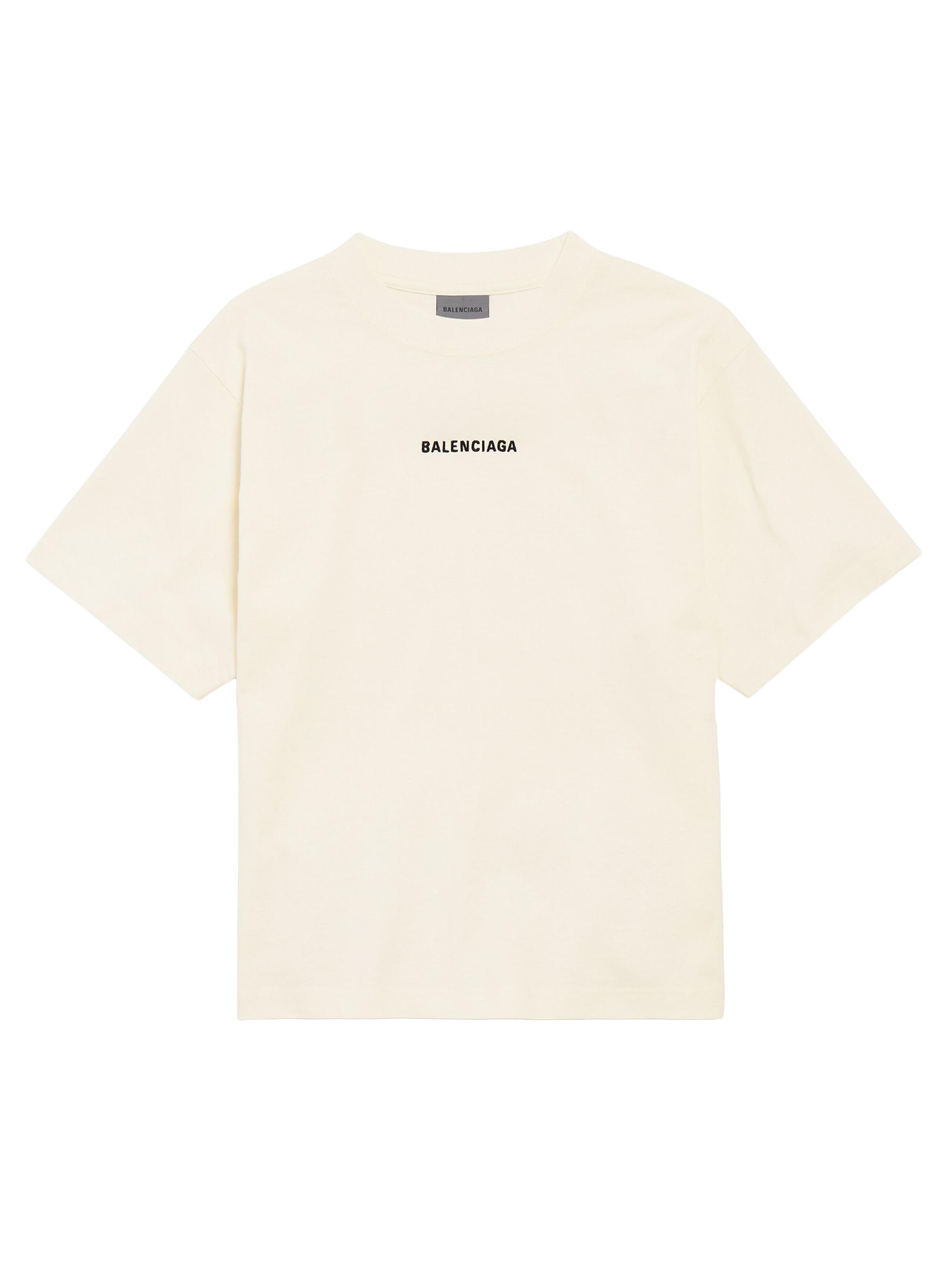 Balenciaga Women's  Back T Shirt Medium Fit - Cream