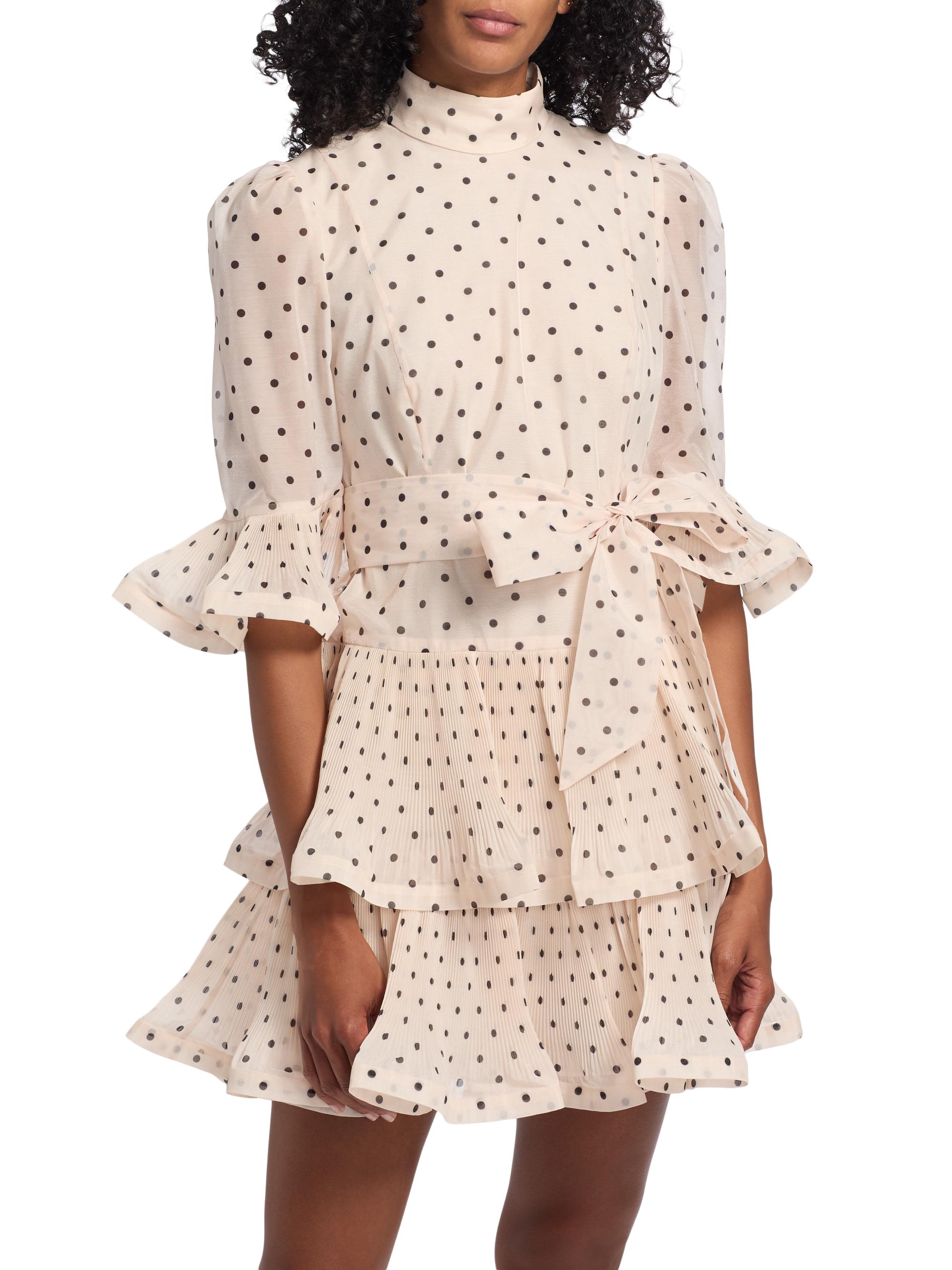 Zimmermann Pleated Polka Dot Frill Minidress | Saks Fifth Avenue