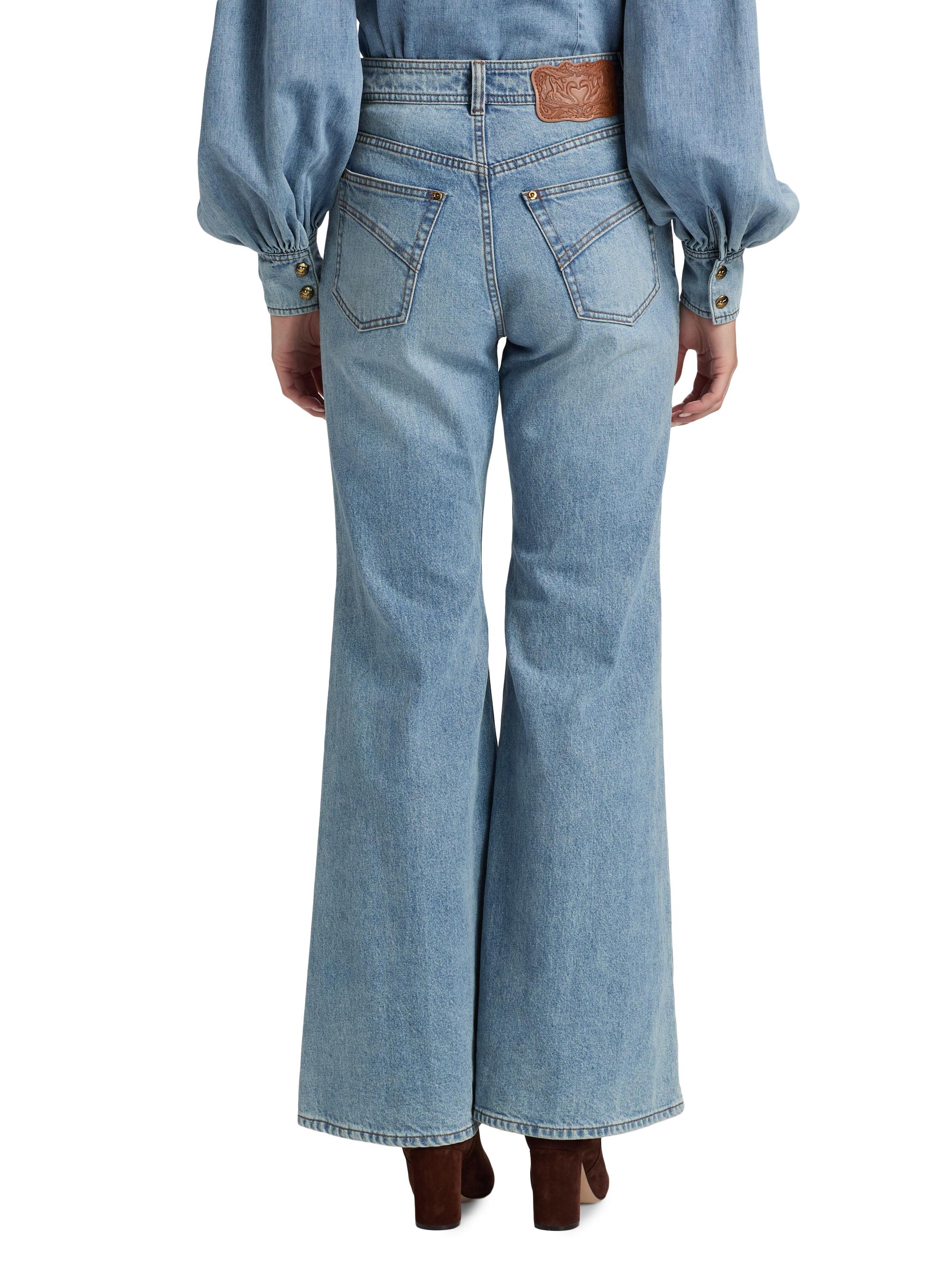 aaa♥ Mid-rise stitch flare denim Zimmermann Stretch High-Rise Flare Jeans | Saks Fifth Avenue