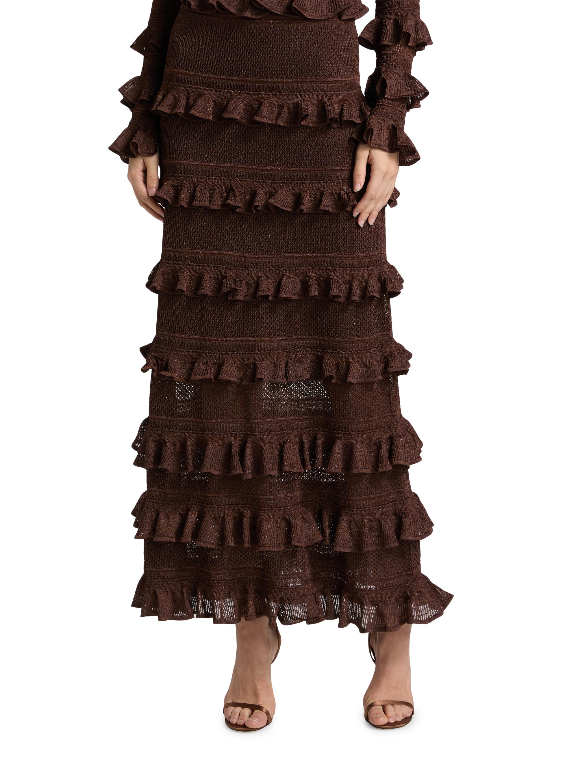 Zimmermann Hypnotic Knitted Lace Frill Maxi Skirt | Saks Fifth Avenue