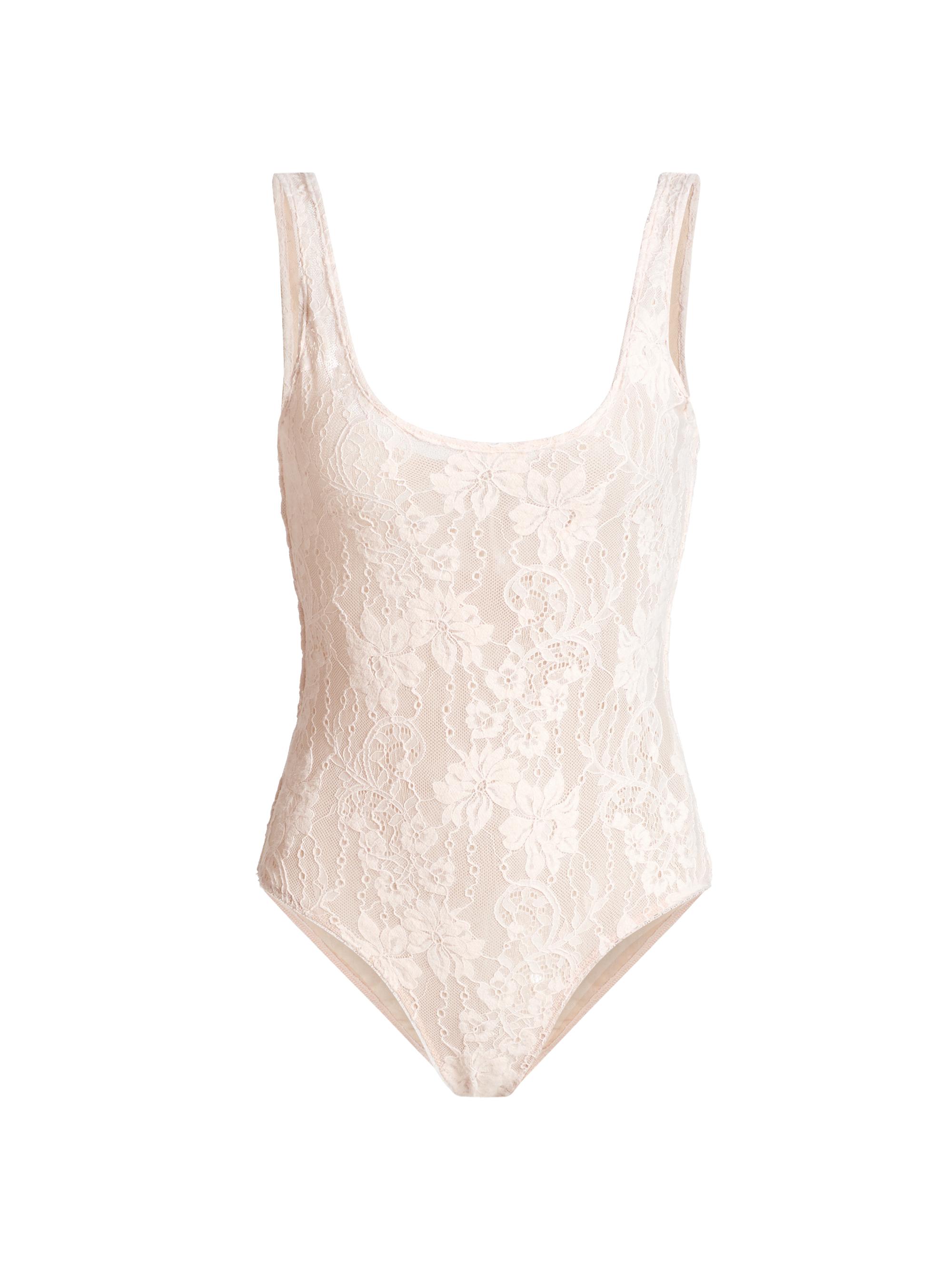 Zimmermann Women's Lace Scoopneck Bodysuit - Light Pink