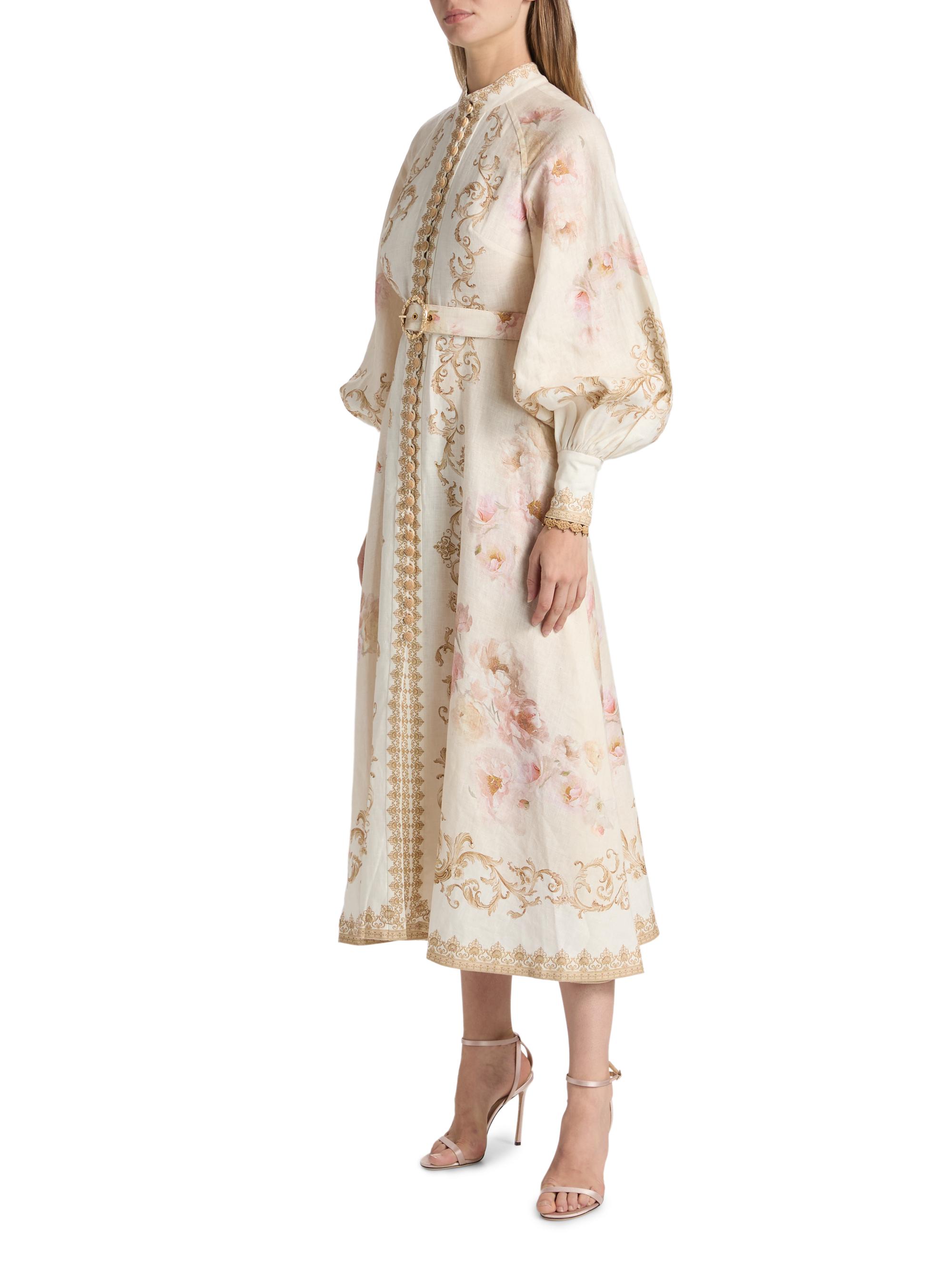 Hypnotic Linen Belted Midi-Dress