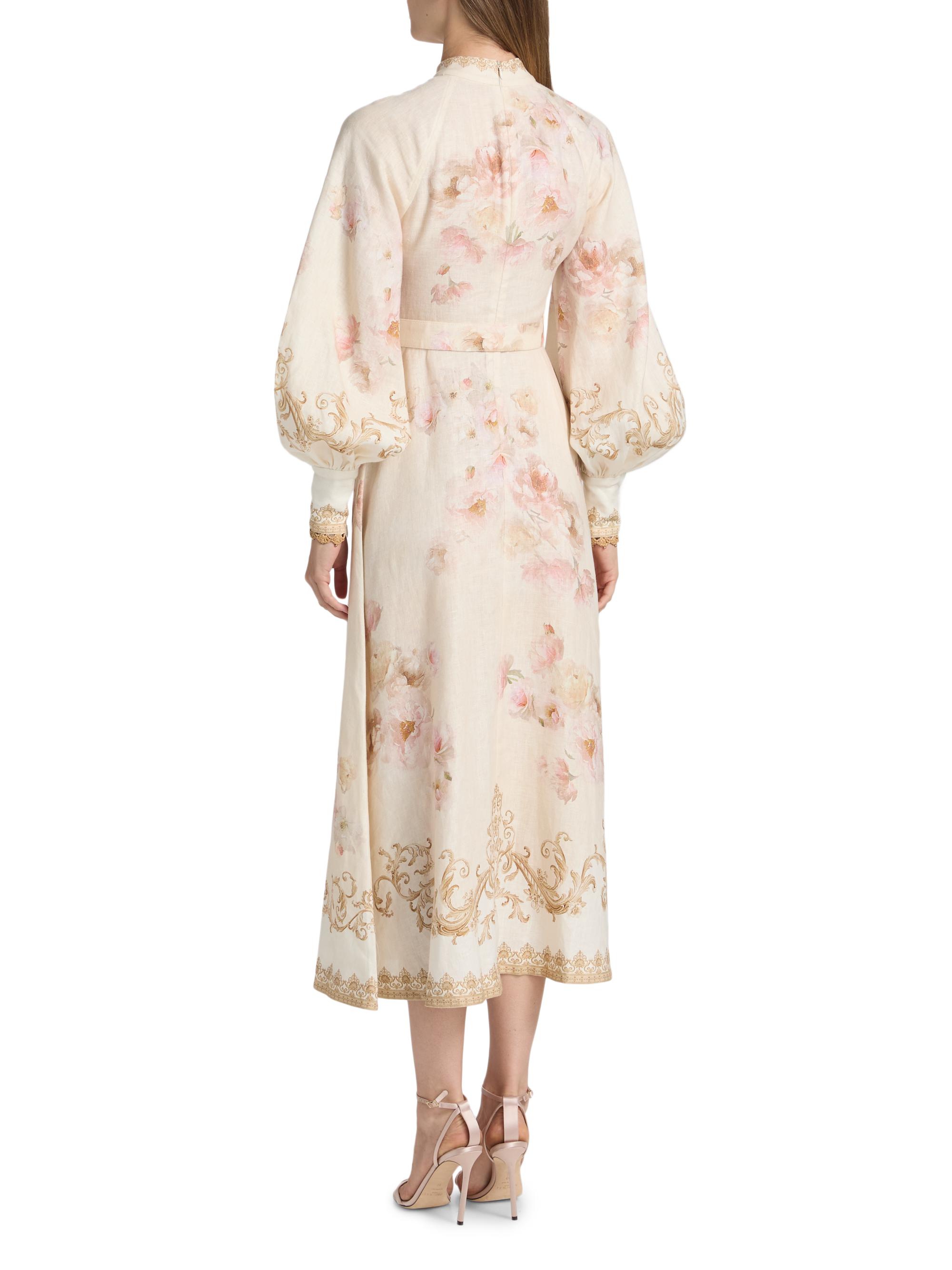 Hypnotic Linen Belted Midi-Dress