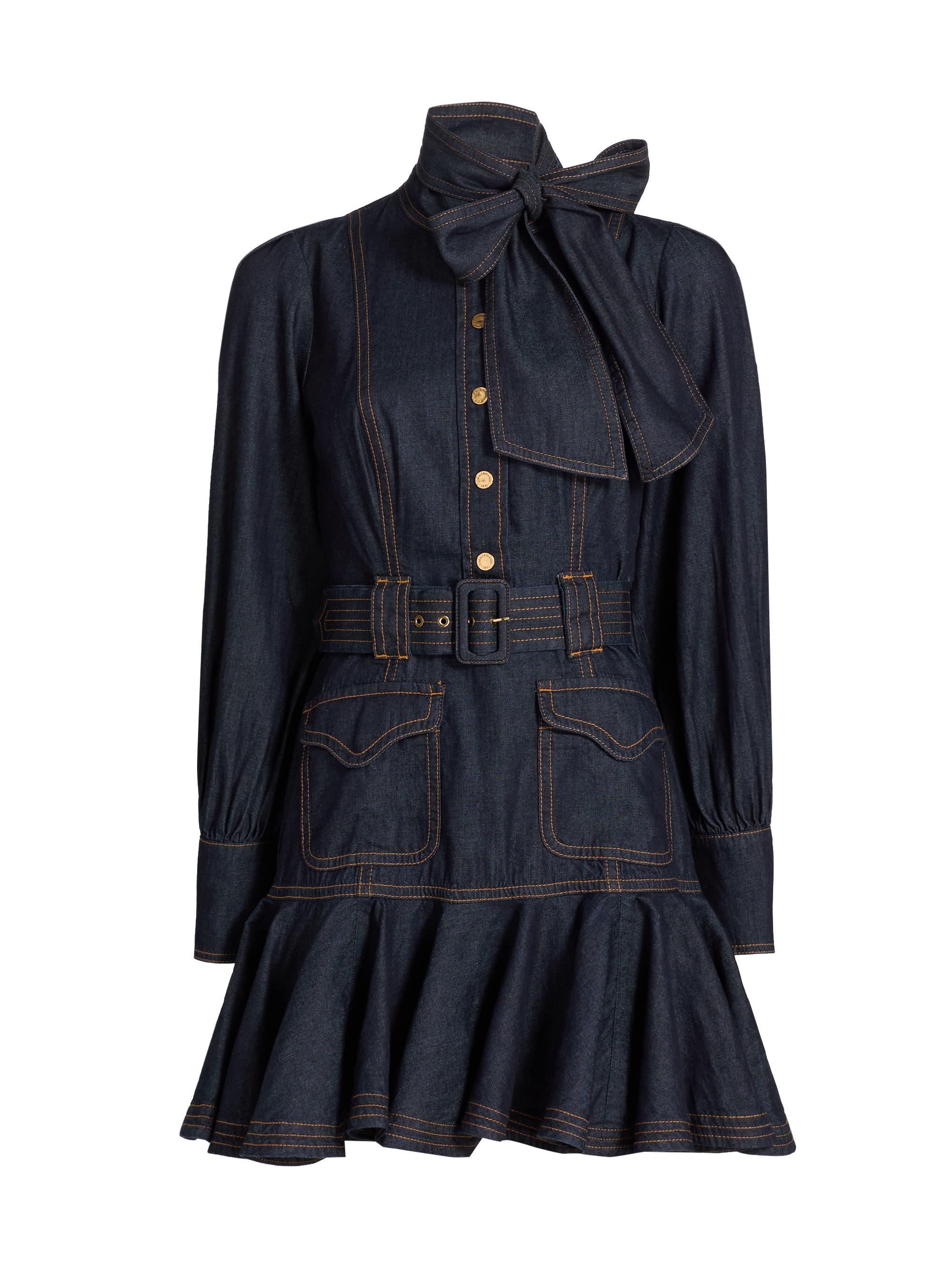 Zimmermann Women's Flip Cotton Denim Minidress - Night Sky