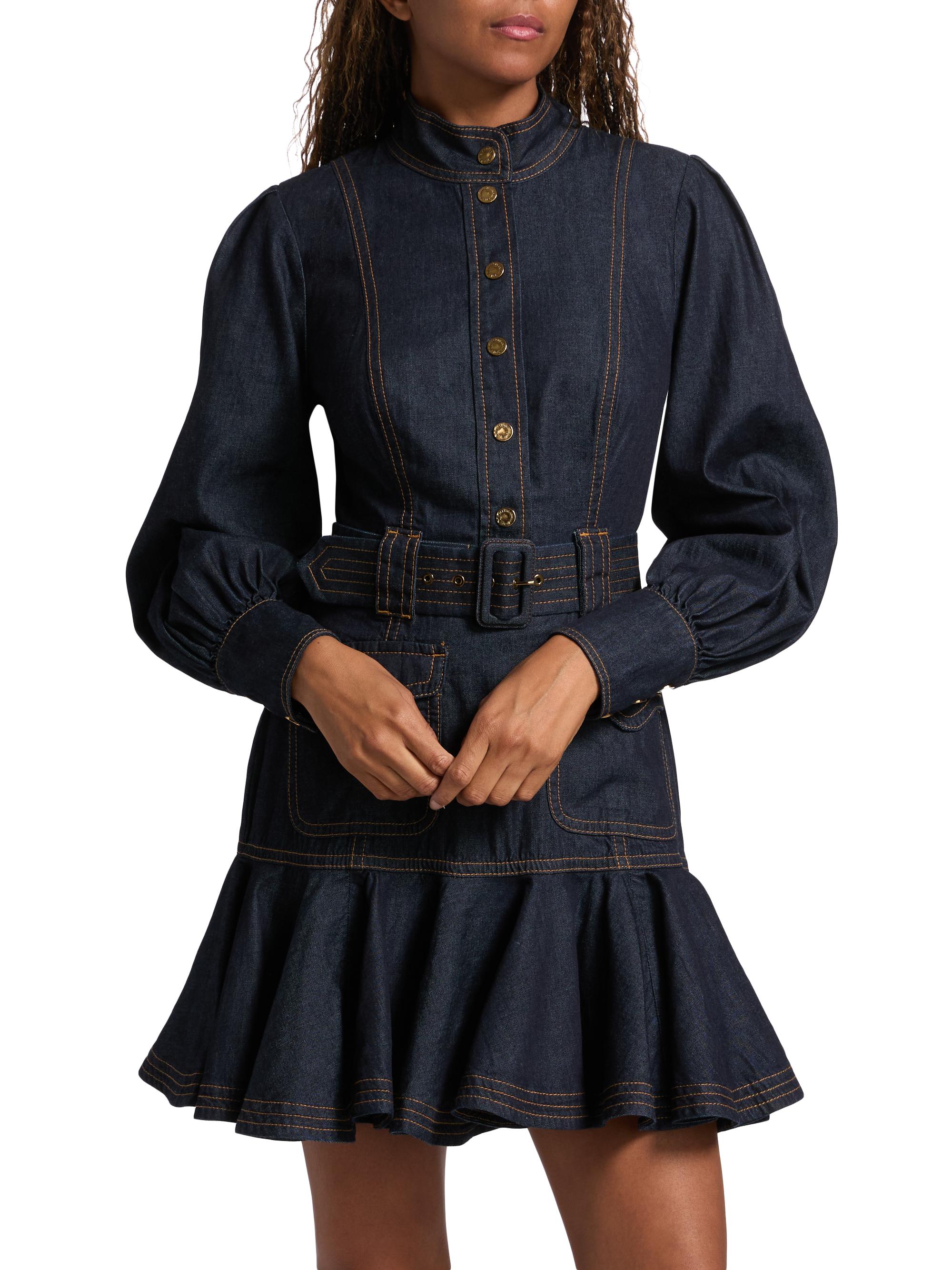 Zimmermann Flip Cotton Denim Minidress | Saks Fifth Avenue