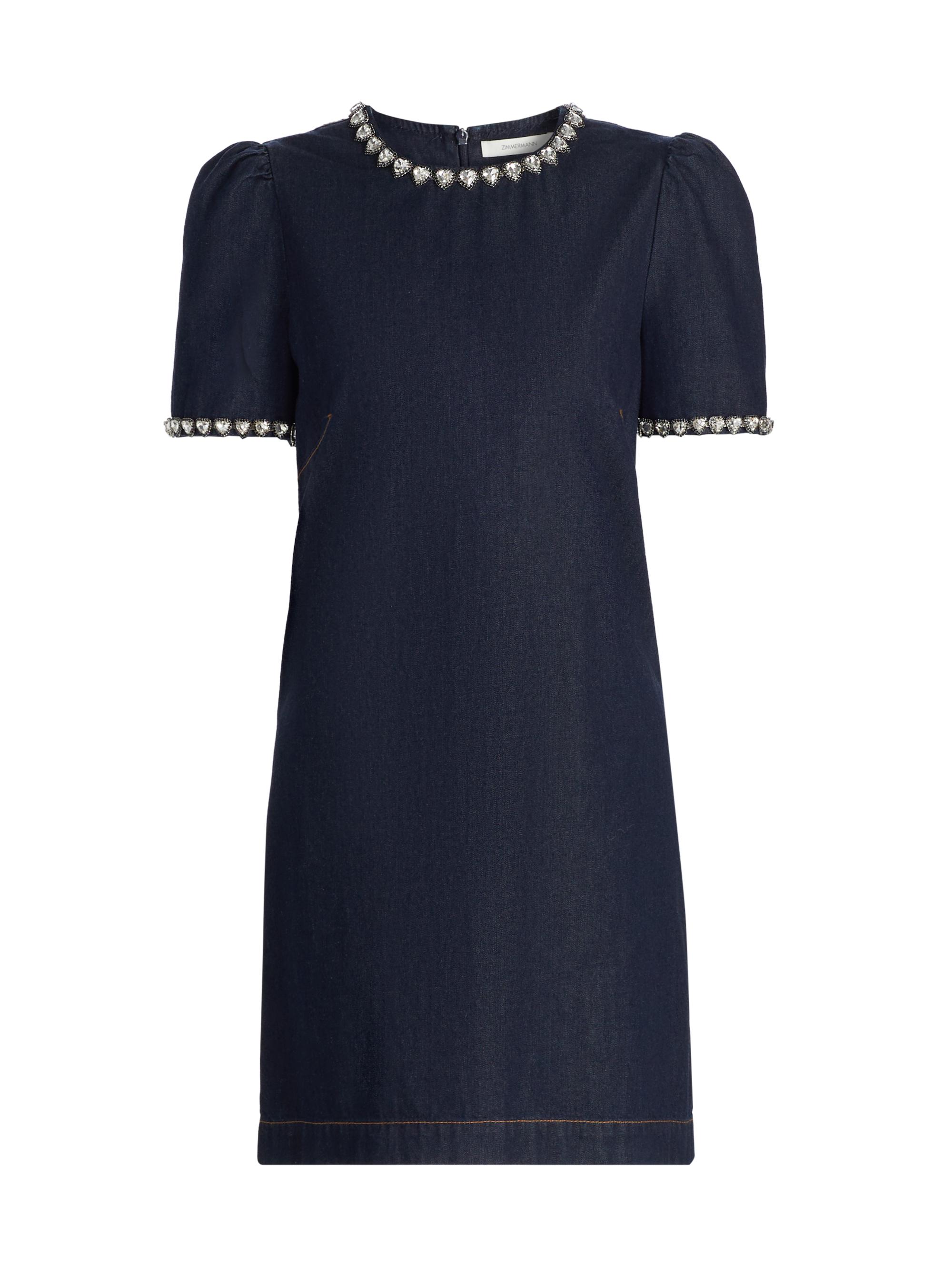 Zimmermann Embellished Denim Minidress Saks Fifth Avenue