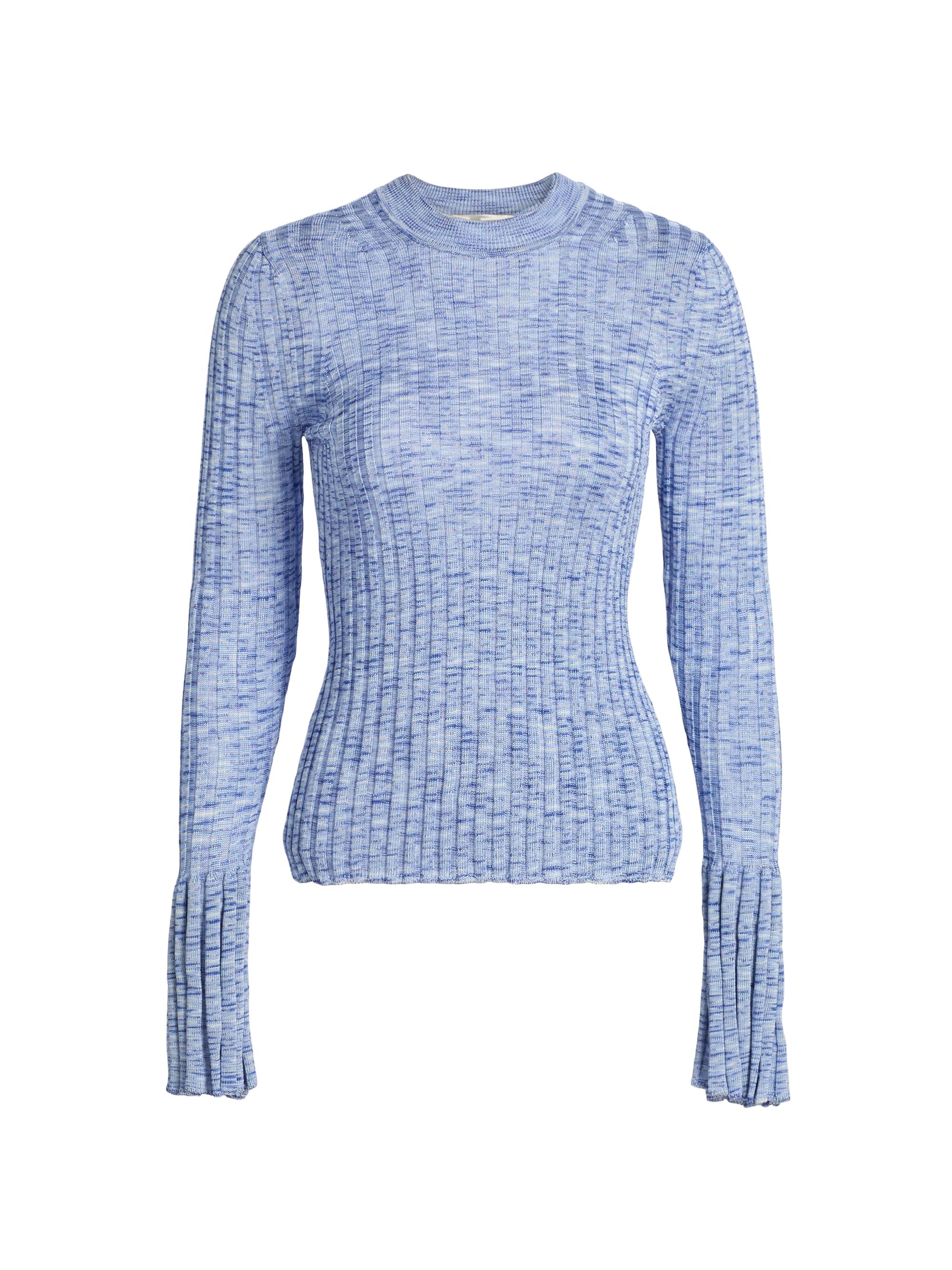 Zimmermann Women's Mouliné Bell-Sleeve Sweater - Blue Multi