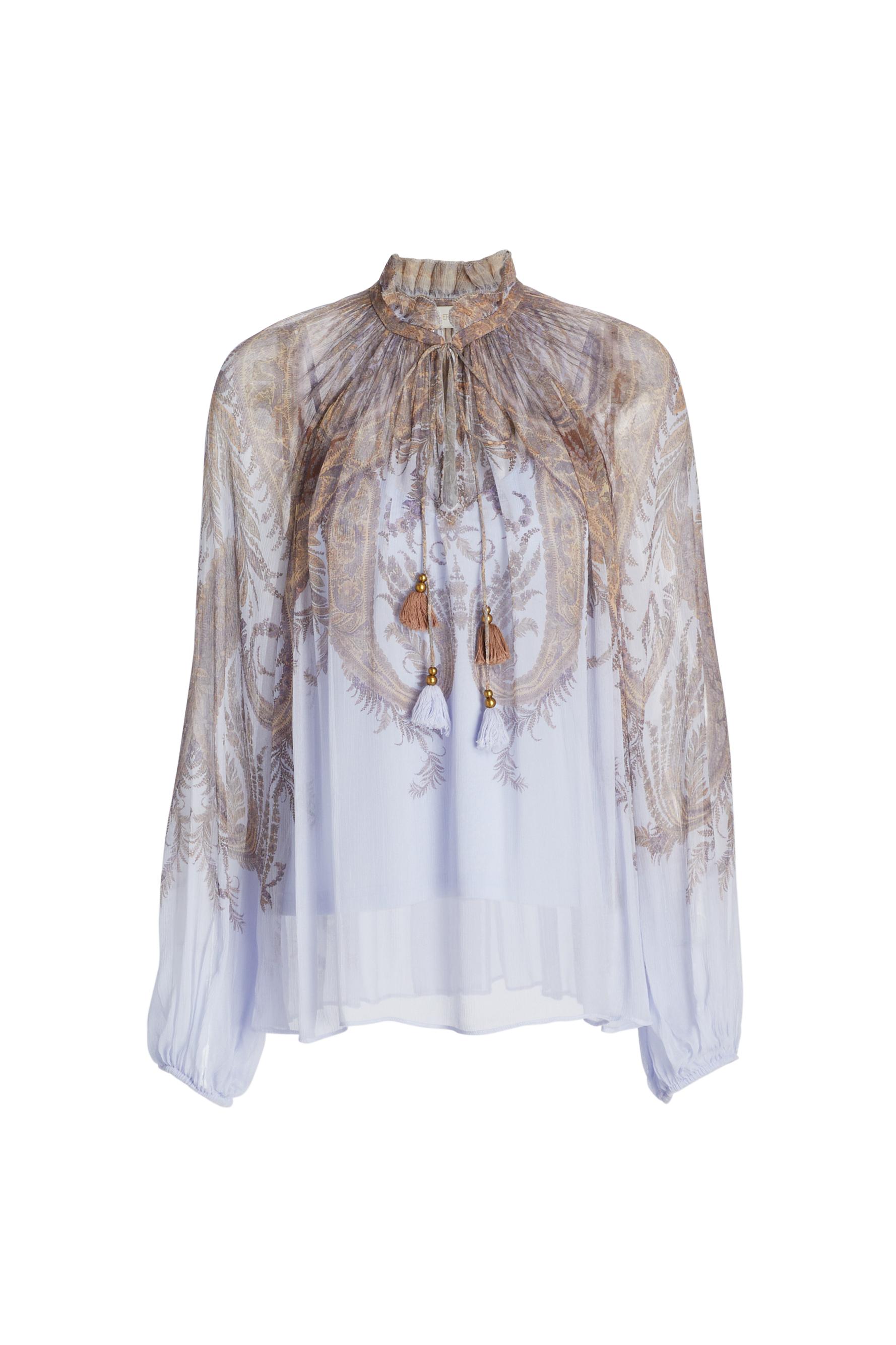 Zimmermann Hypnotic Billow Split-Neck Blouse | Saks Fifth Avenue