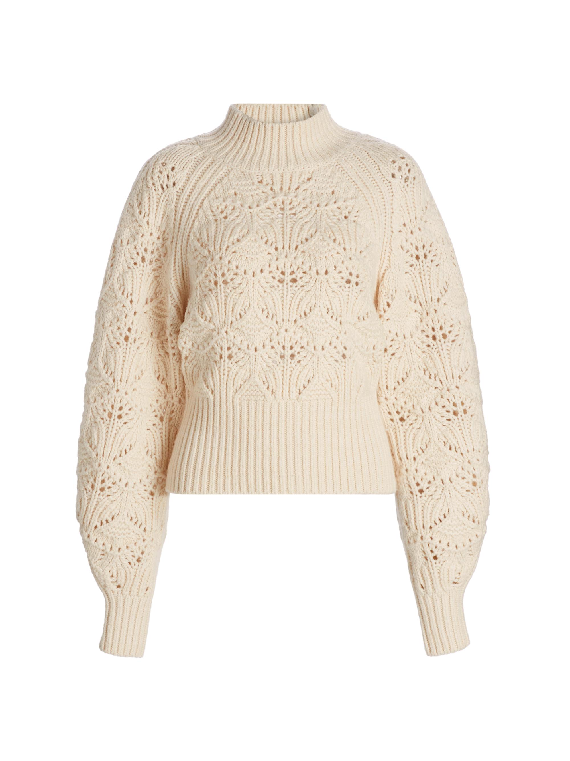 Zimmermann Women's Hypnotic Wool Cable-Knit Sweater - Chalk