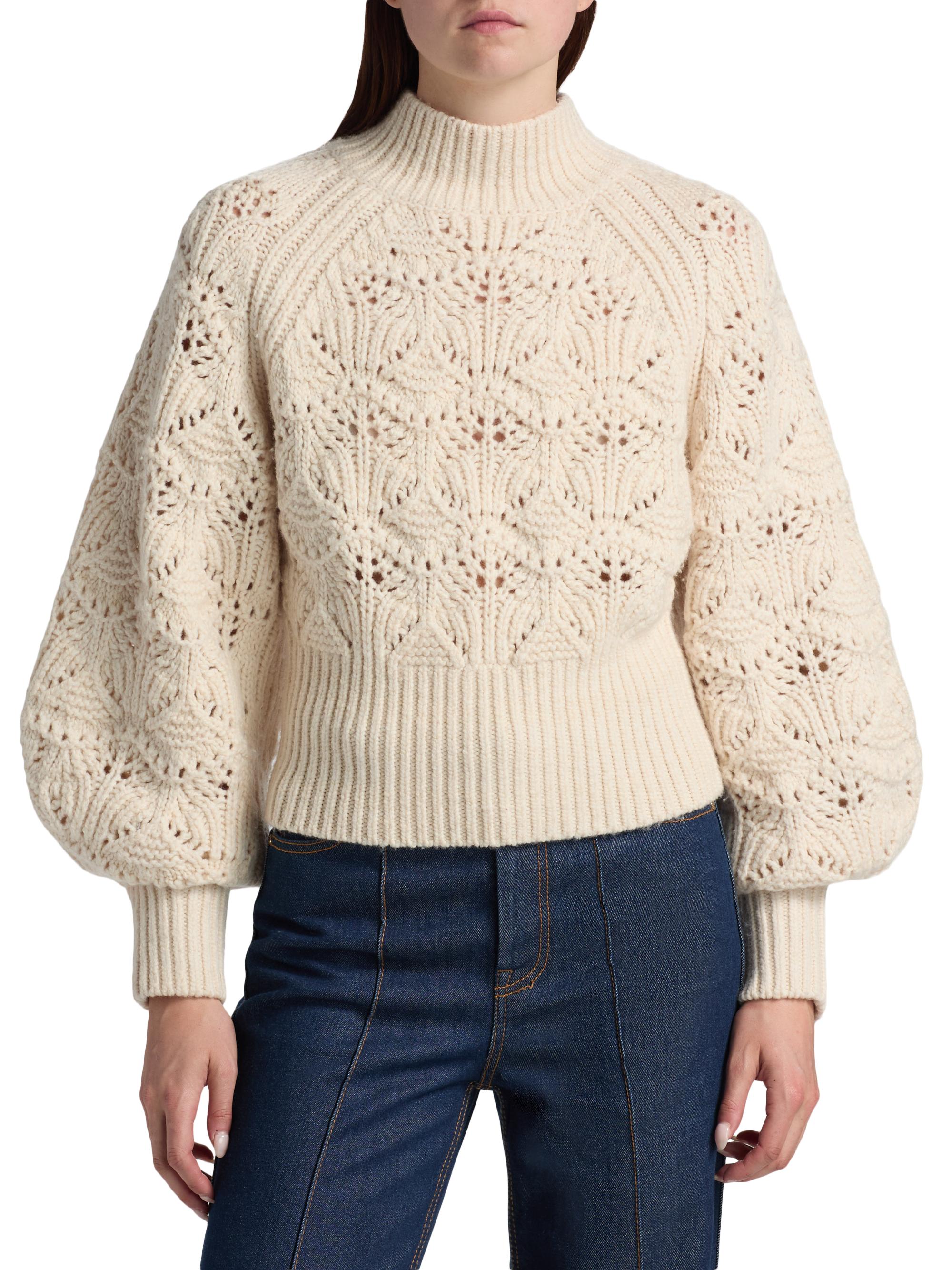 【moi】イデム　Cable Knit Docking Blouse Carter Cable Knit Sweater - Black