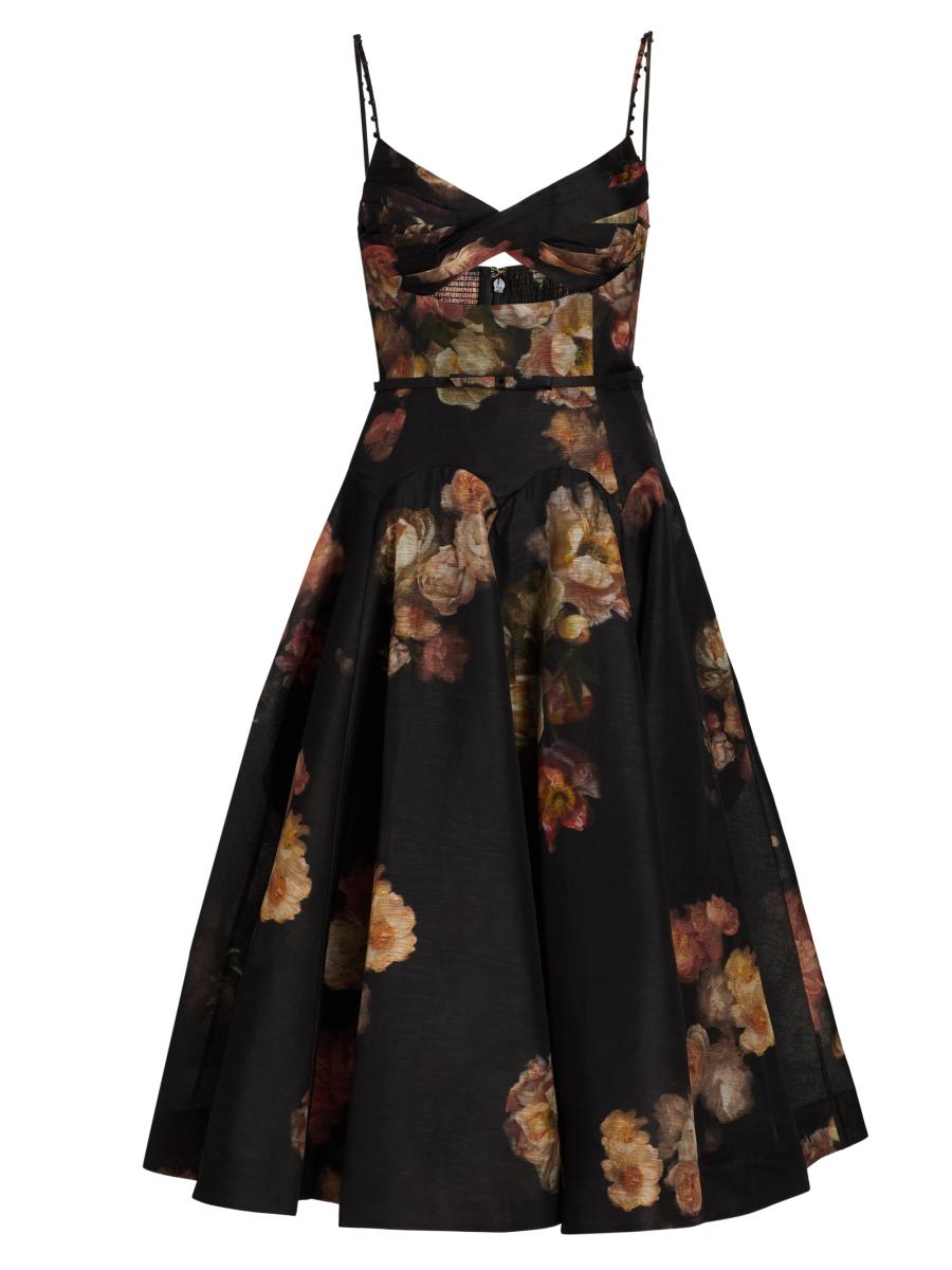 Zimmermann Women's Hypnotic Twist Linen-silk Midi-dress In Russet Floral