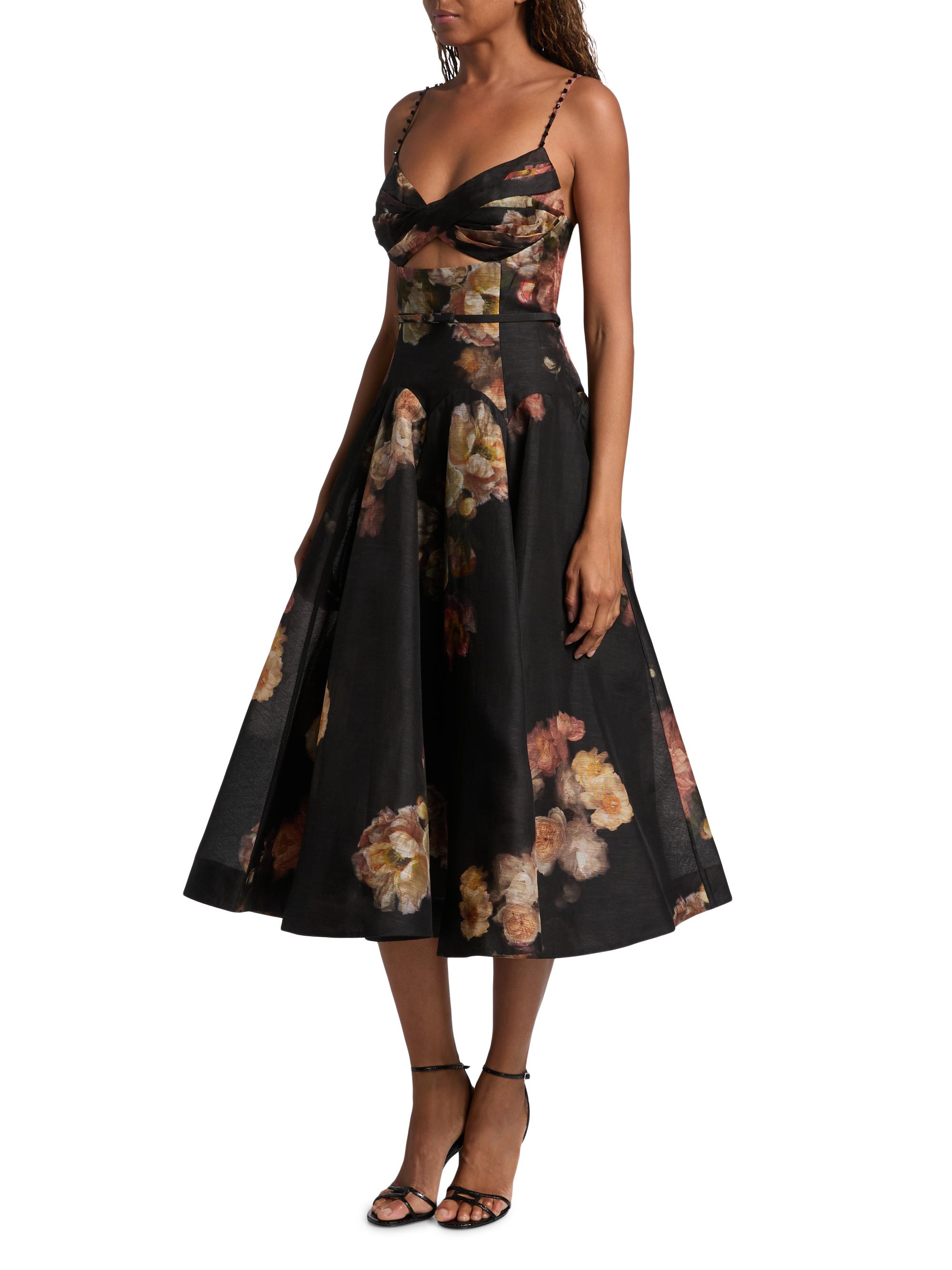 long sleeve dress midi TA3 Notchy Long Sleeve Midi Dress - Contour Black/Oat - L main image 0