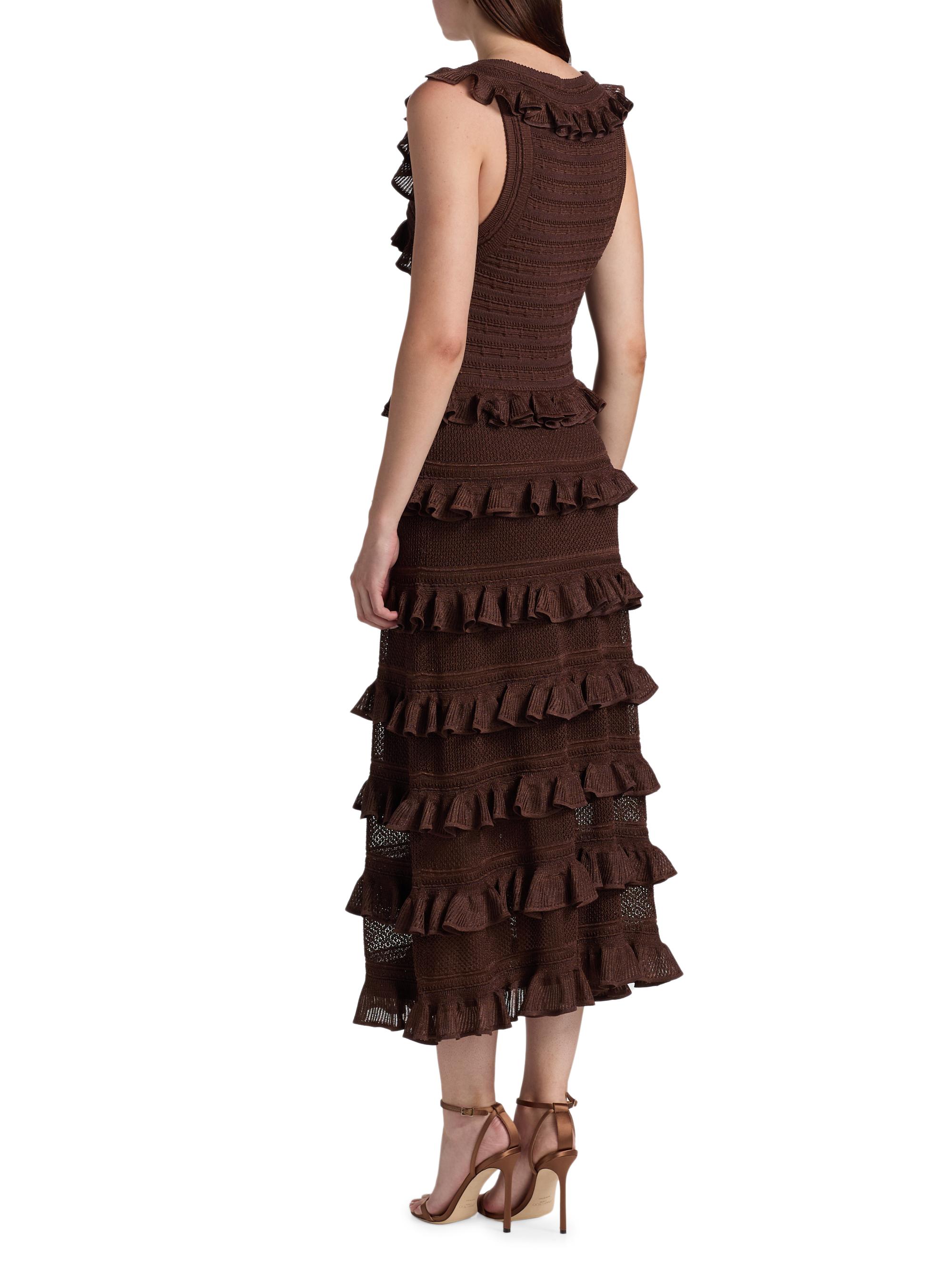 Zimmermann Hypnotic Knitted Lace Frill Maxi Dress | Saks Fifth Avenue