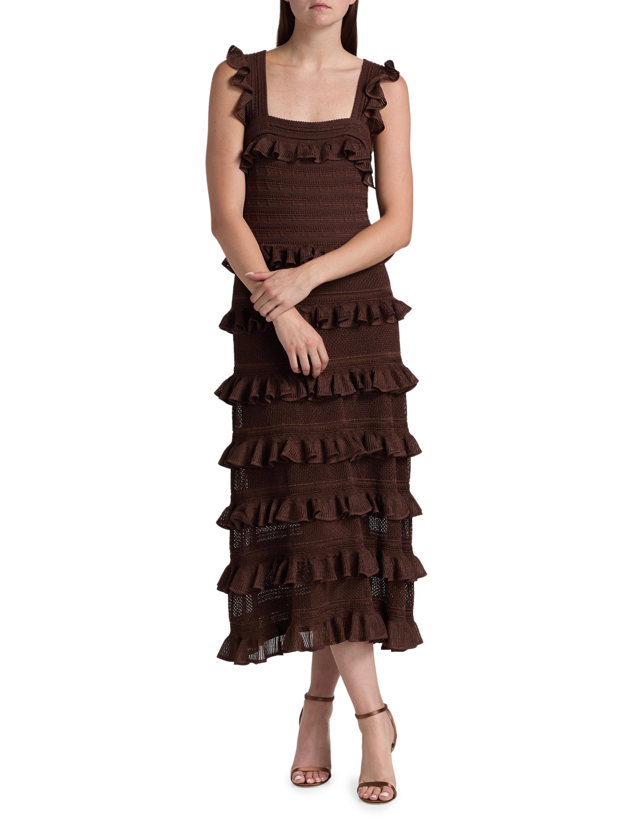 Zimmermann Hypnotic Knitted Lace Frill Maxi Dress | Saks Fifth Avenue