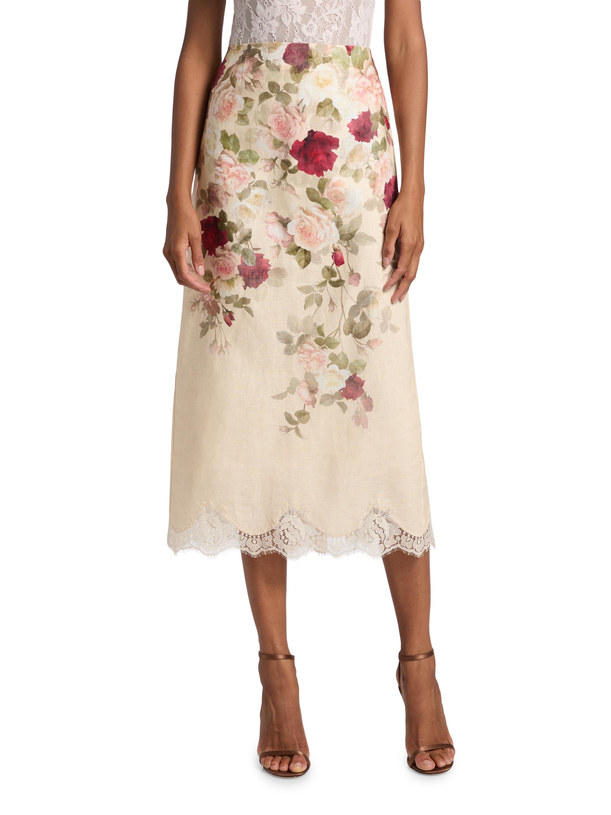 Zimmermann Hypnotic Linen Pencil Skirt | Saks Fifth Avenue