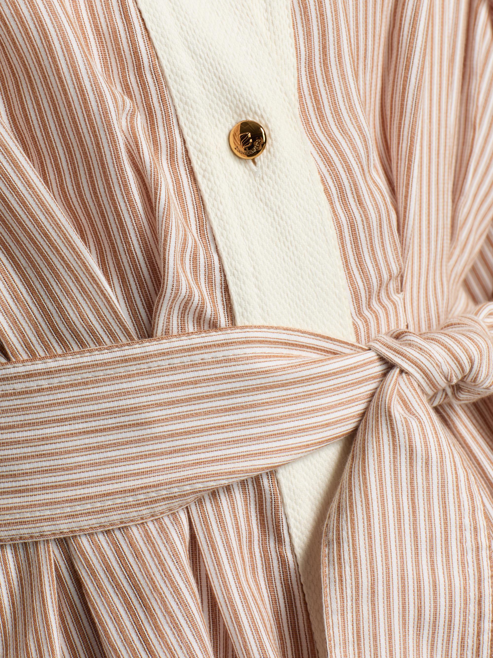 Zimmermann Hypnotic Tuck Striped Poplin Mini Shirtdress | Saks