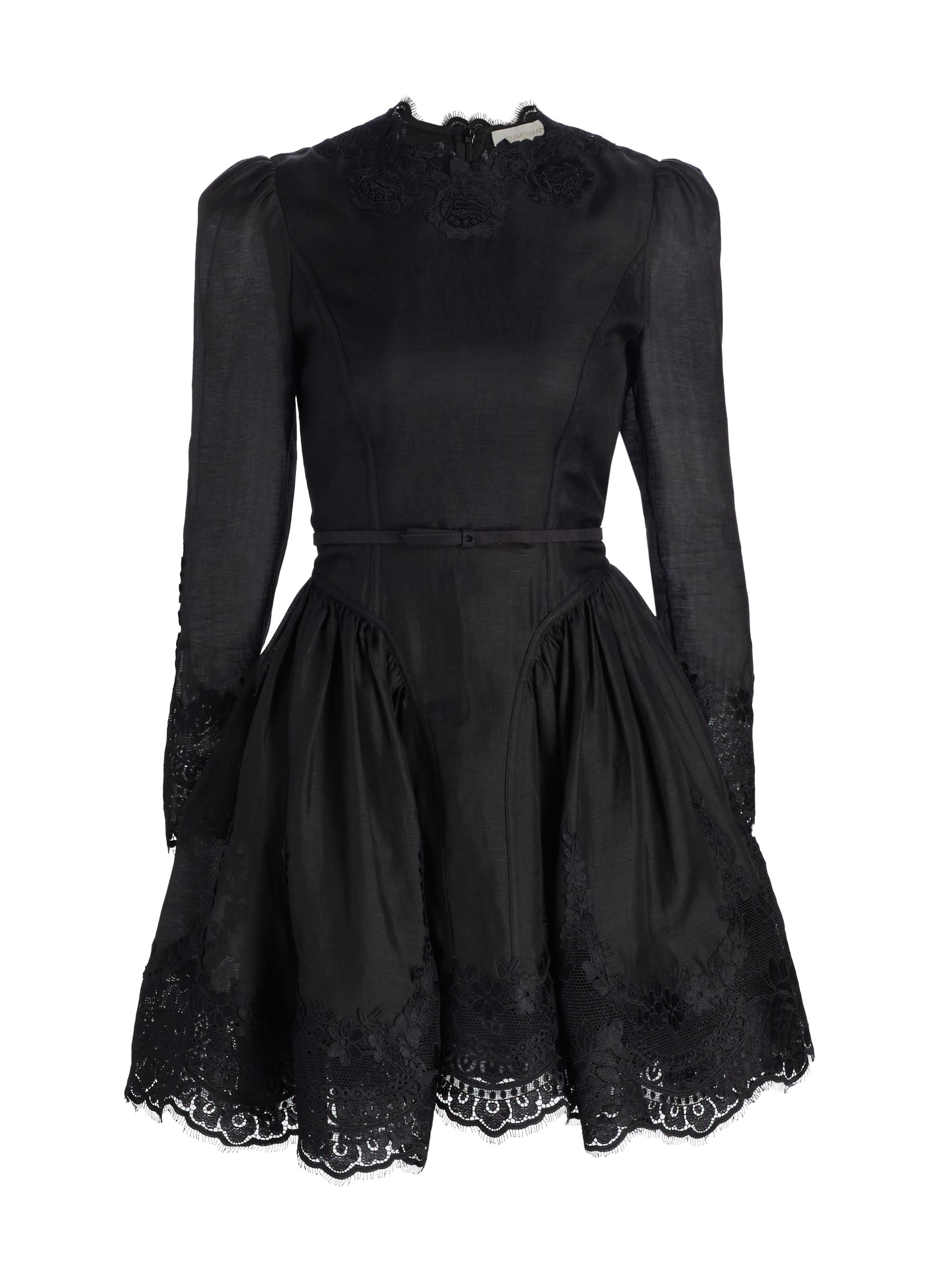 Zimmermann Women's Hypnotic Lace Belted Minidress - Black