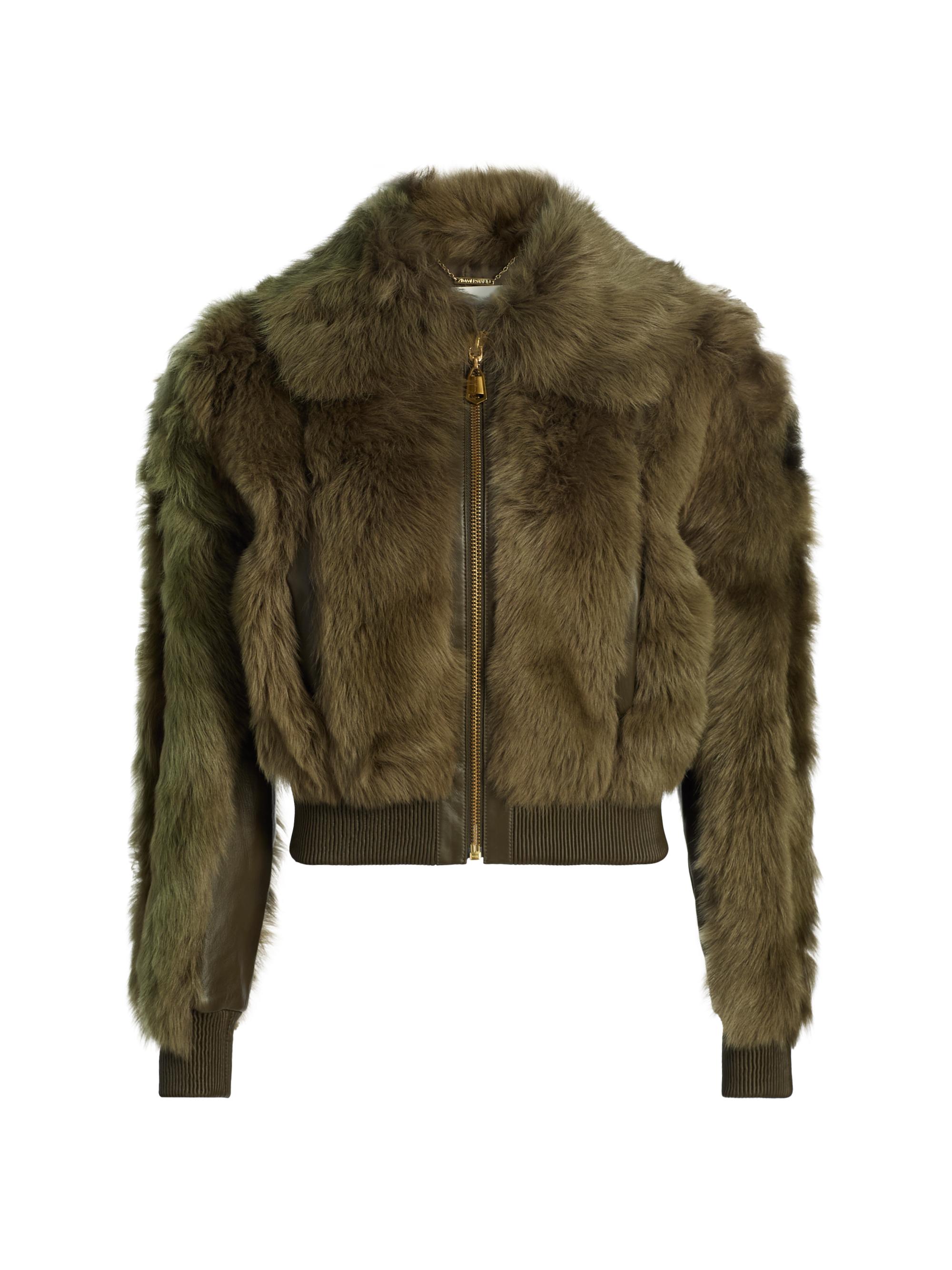 Zimmermann Women's Hypnotic Shearling Bomber Jacket - Olive