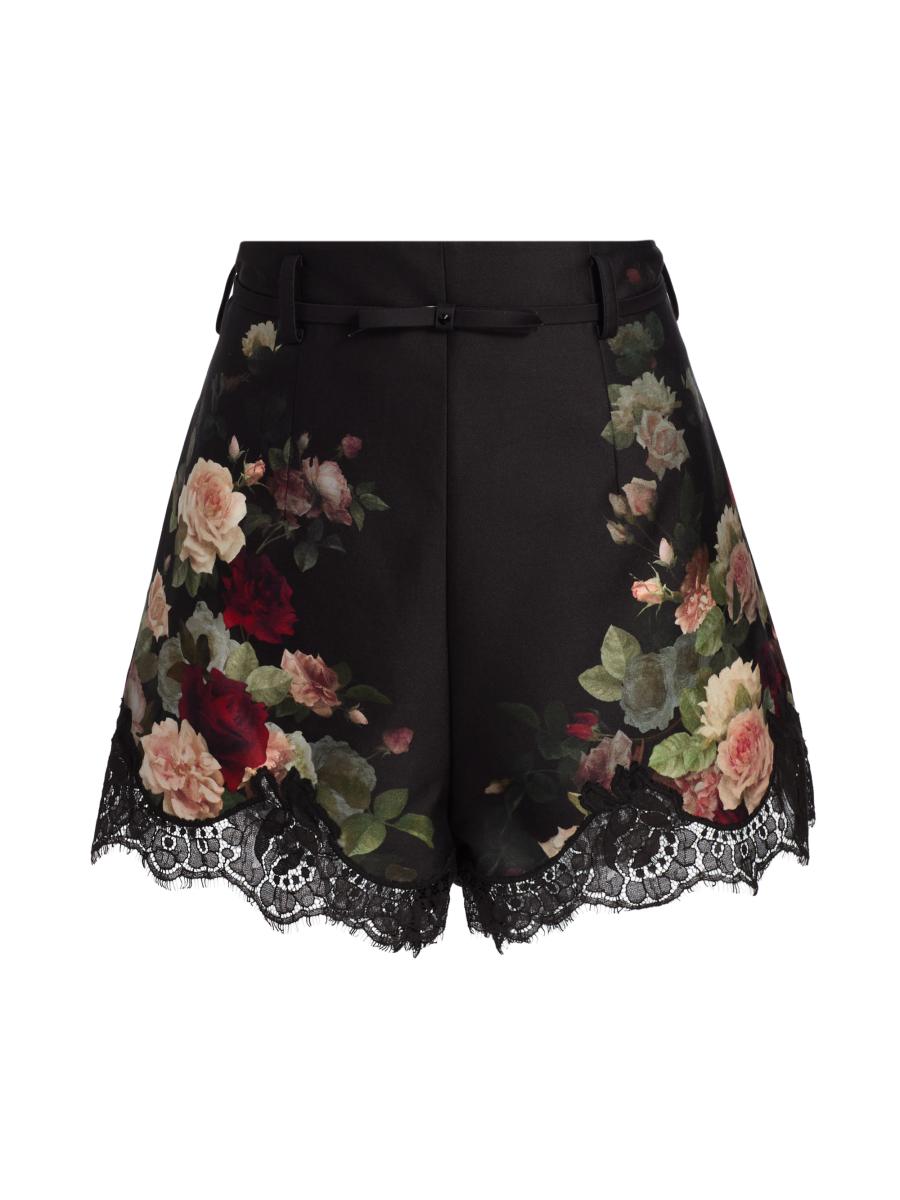 rosy monster flower lace short pants 新品 Zimmermann Hypnotic Floral Lace-Trim Shorts | Saks Fifth Avenue