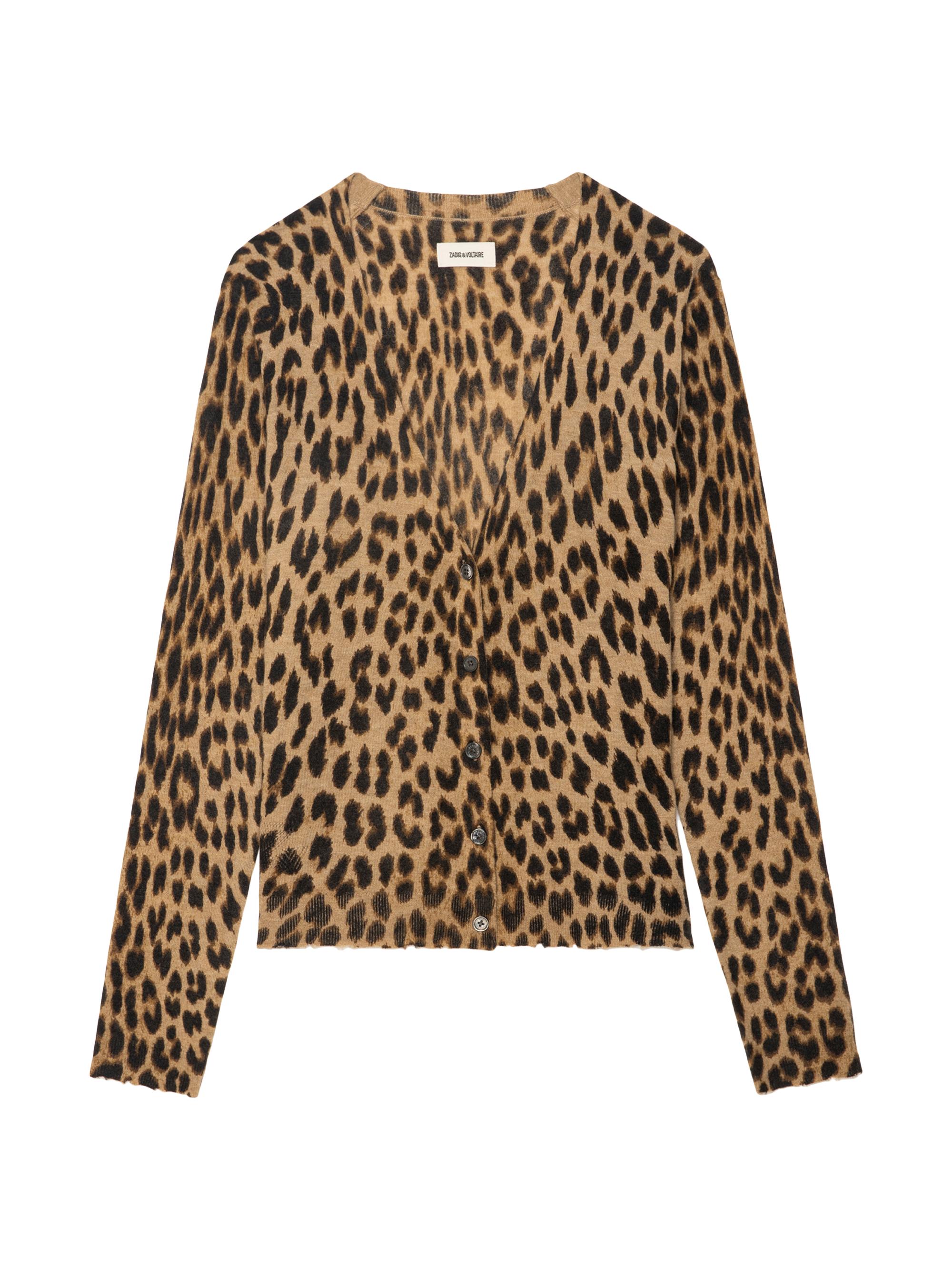 Zadig & Voltaire Manala Leopard Print Cashmere Cardigan | Saks